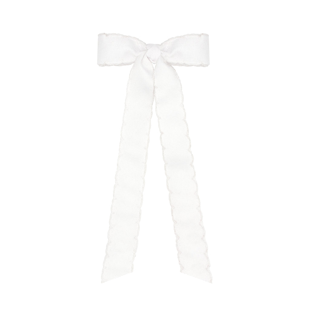 Wee Ones Mini Grosgrain Moonstitch Hair Bowtie with Streamer Tails