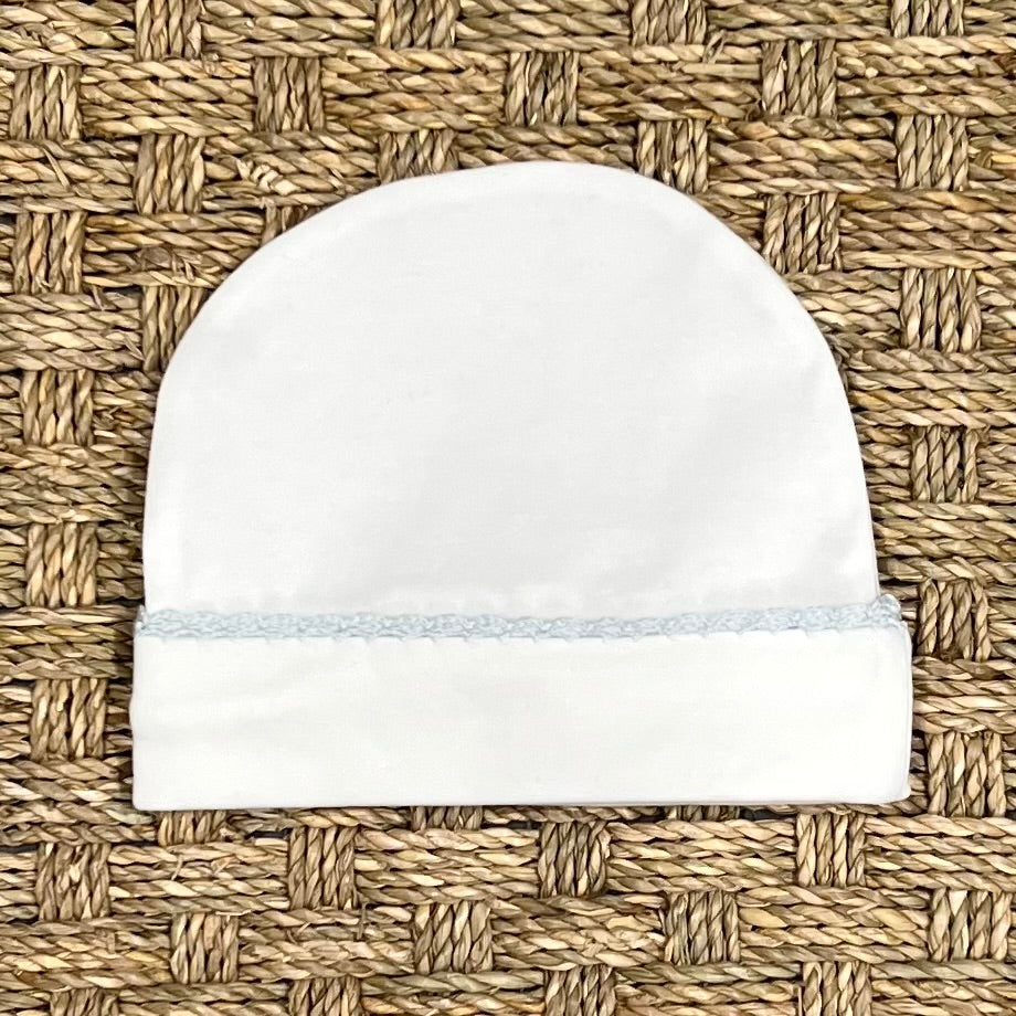 Squiggles Beanie Cap with Crochet Trim