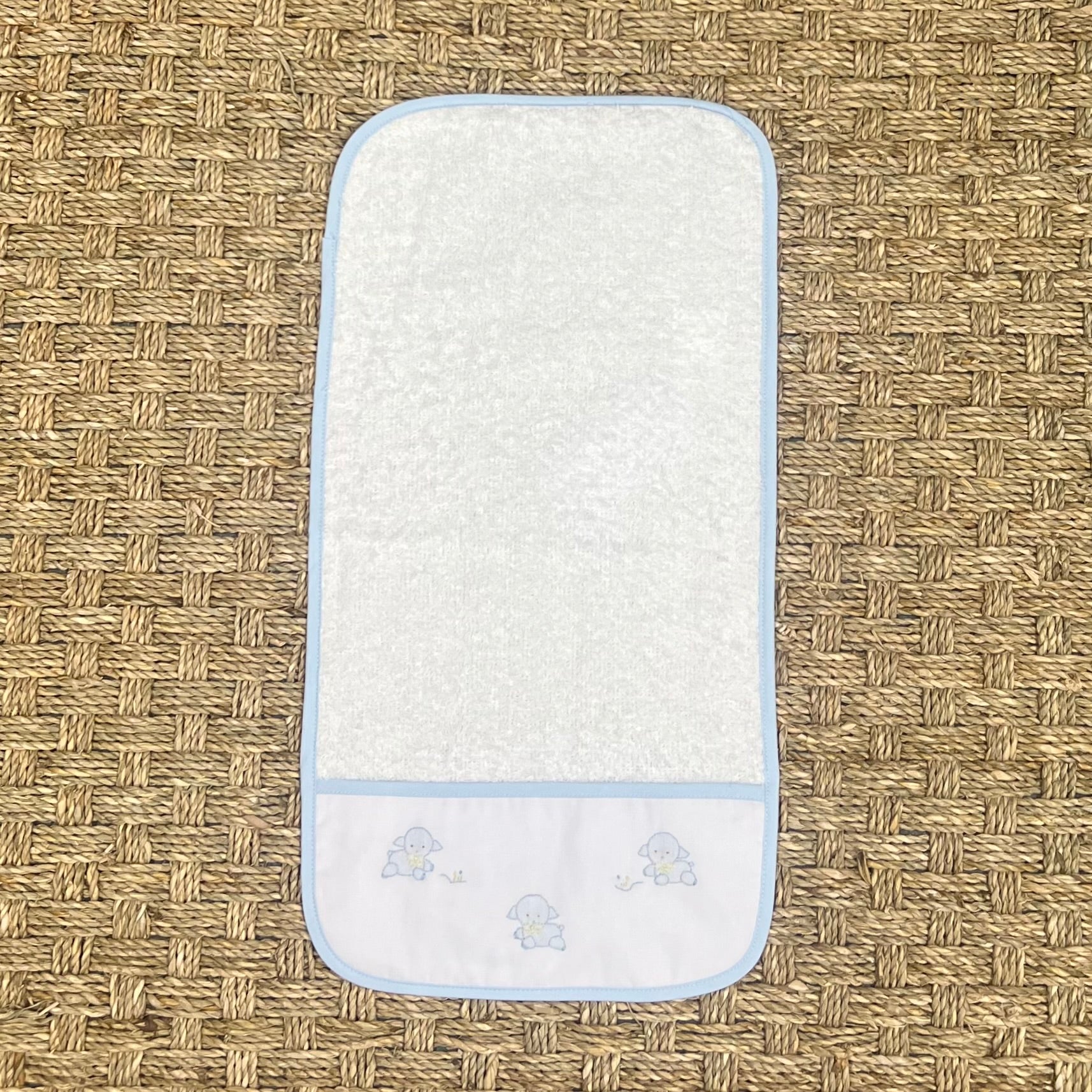 Auraluz Tiny Lambs Terry Cloth Burp Cloth