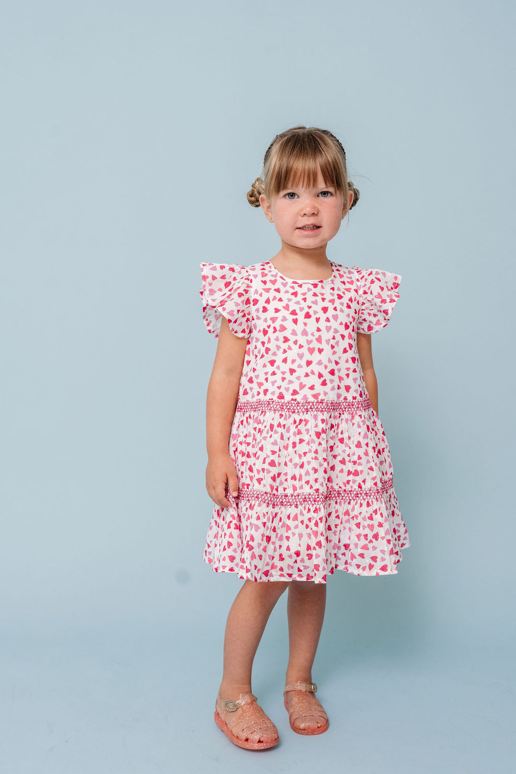 Alto Modas Hearts Print Twirl Dress
