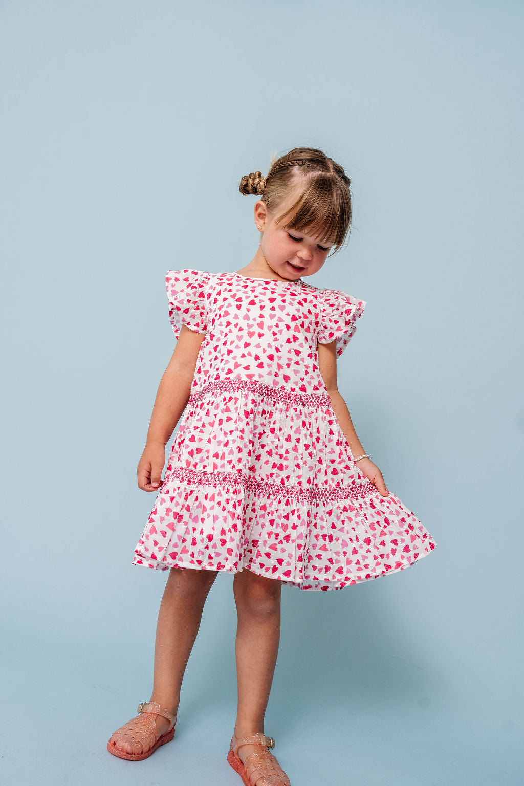 Alto Modas Hearts Print Twirl Dress