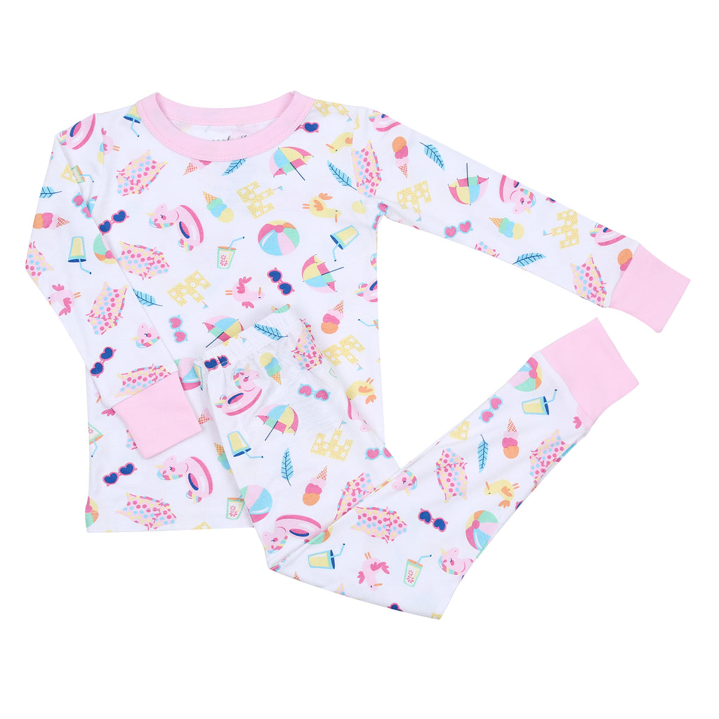 Magnolia Baby Little Girls Happy Birthday Short Pajamas - Pink