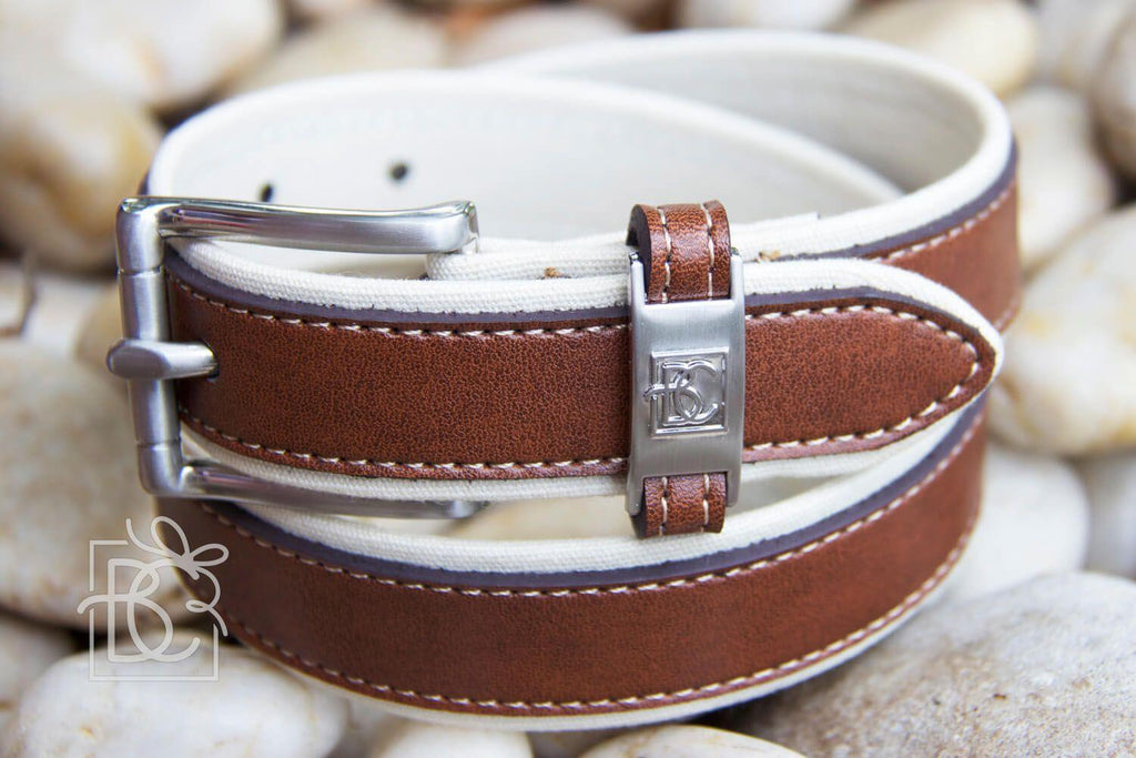 Beyond Creations Double Leather Belt, Antique White/Light Brown - shopnurseryrhymes