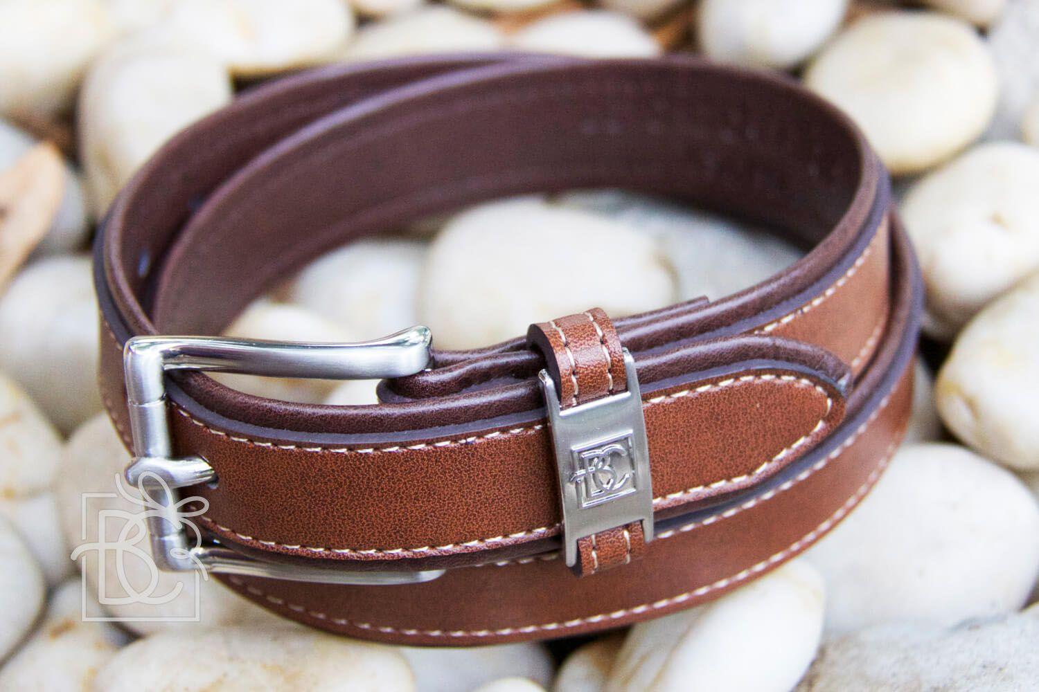 Beyond Creations Double Leather Belt, Brown/Light Brown - shopnurseryrhymes