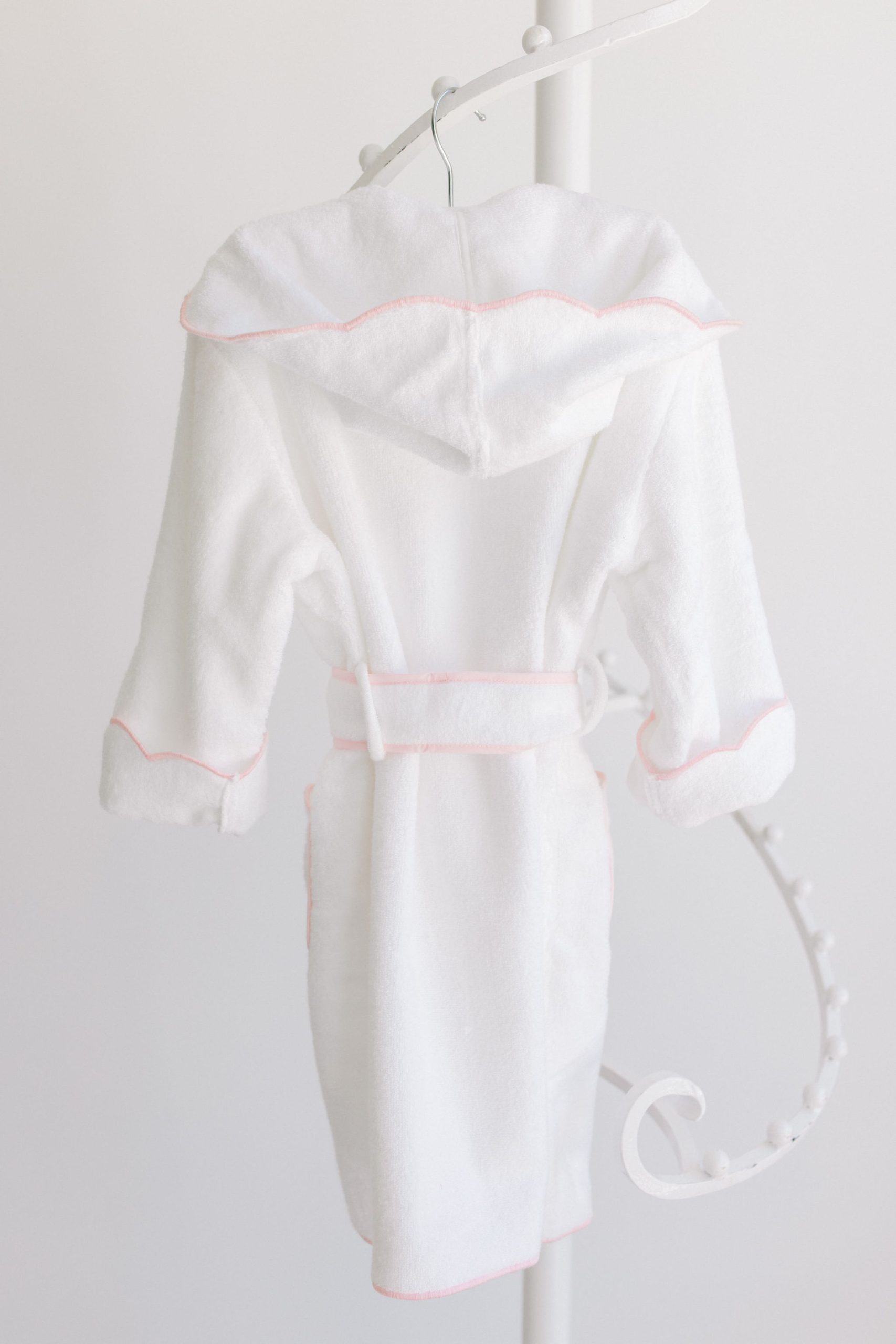 Terry Tots Bathrobe, Pink Scalloped Trim