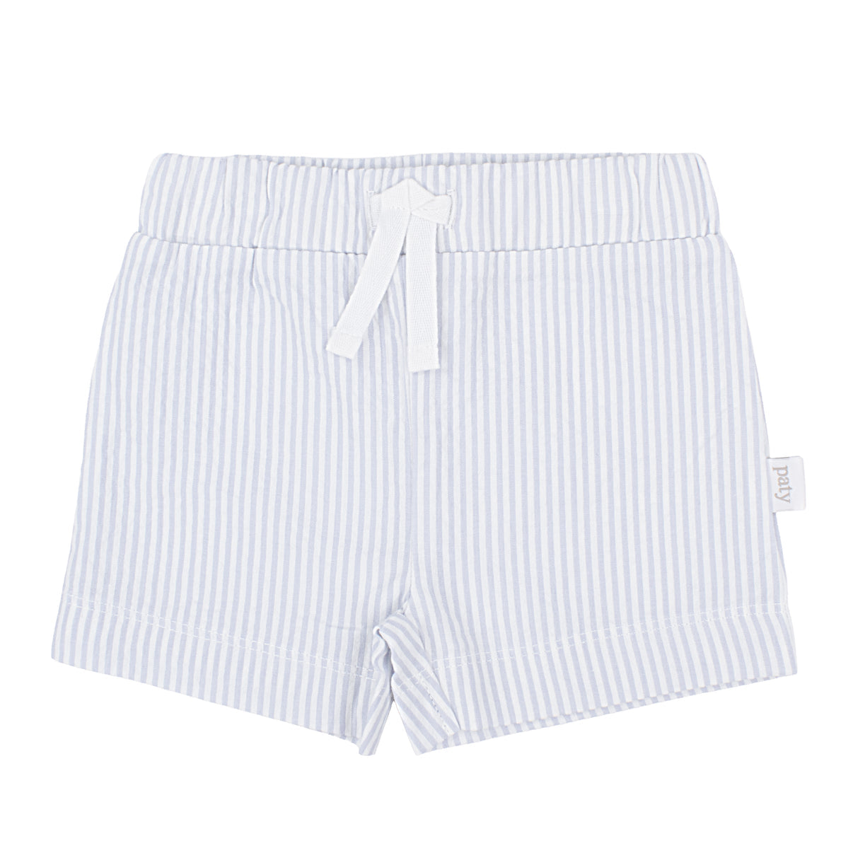 Paty Organic Cotton Peter Pan Collared Short Set, Blue Stripe