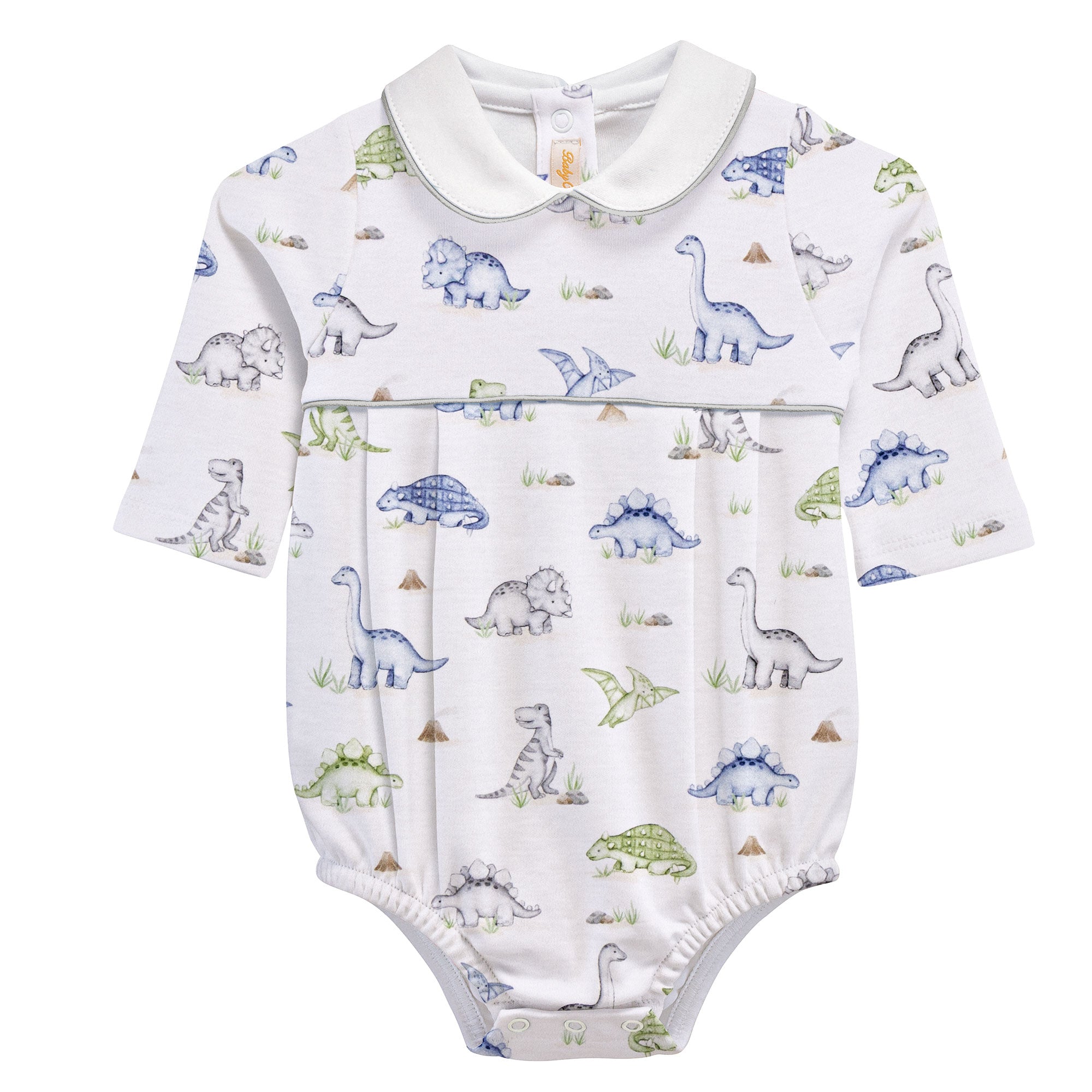 Baby Club Chic Cute Roars Printed Collared Bubble