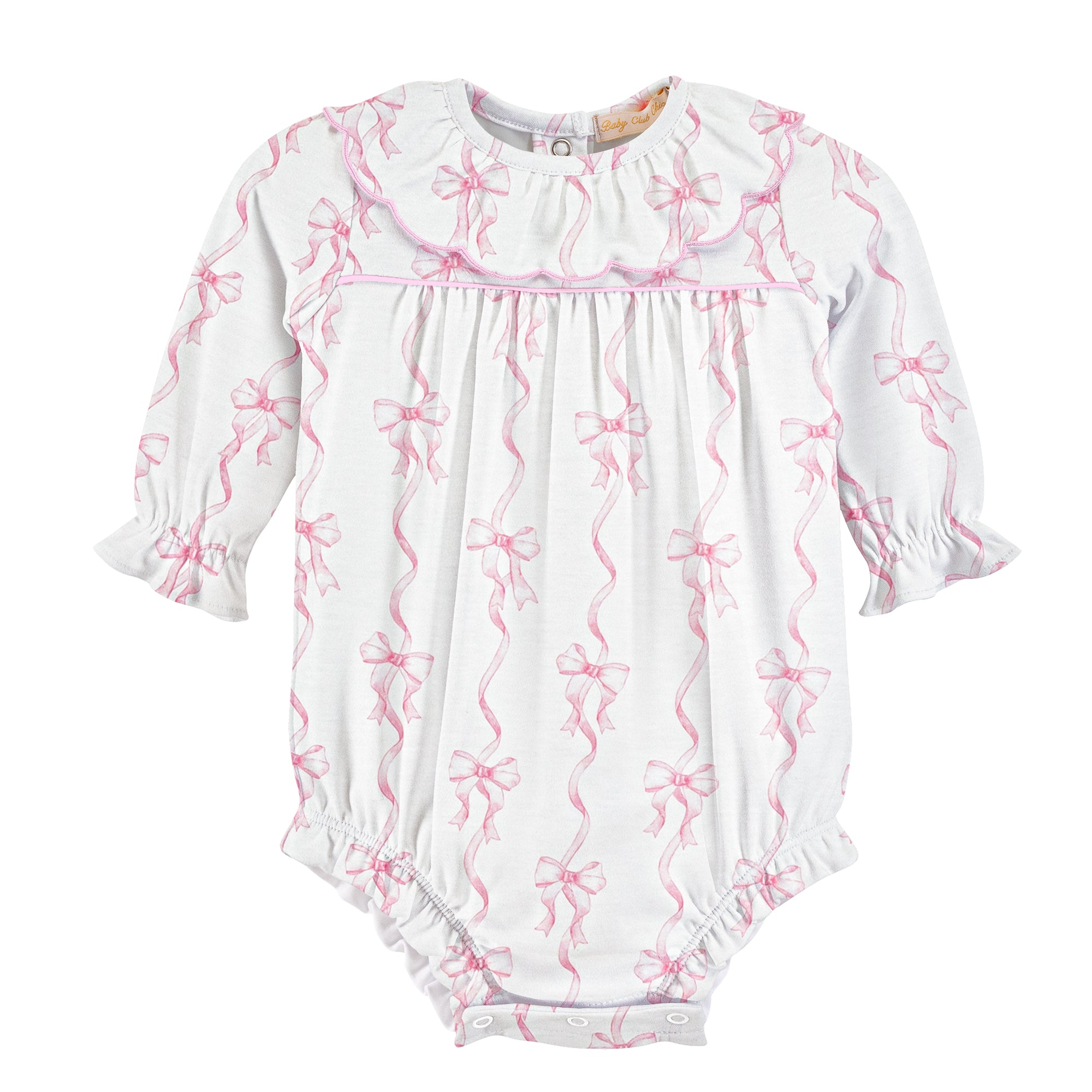 Baby Club Chic Coquette Bows Printed Collared Bubble