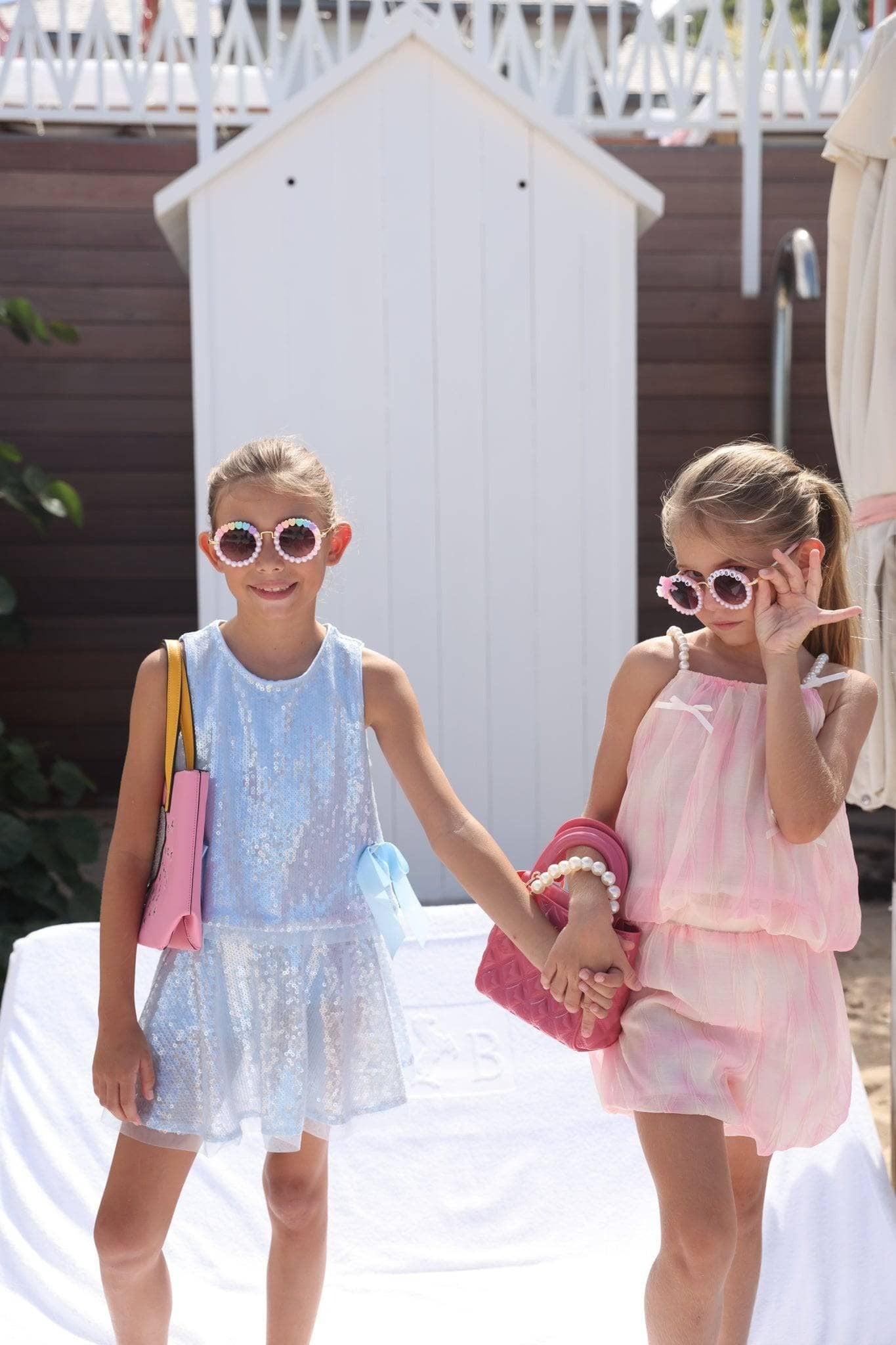 Lola & The Boys Baby Blue Sequin Bow Set