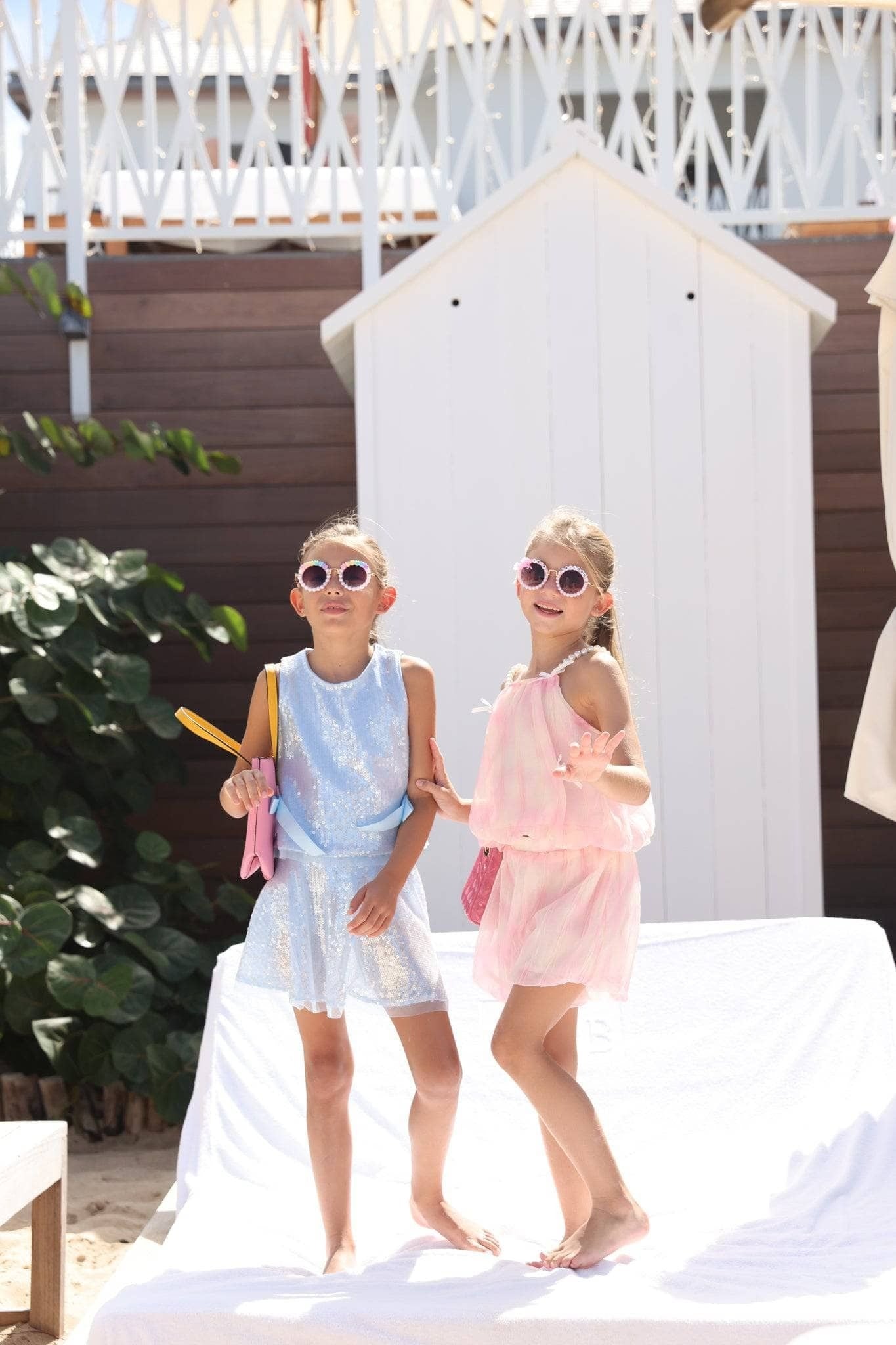 Lola & The Boys Baby Blue Sequin Bow Set