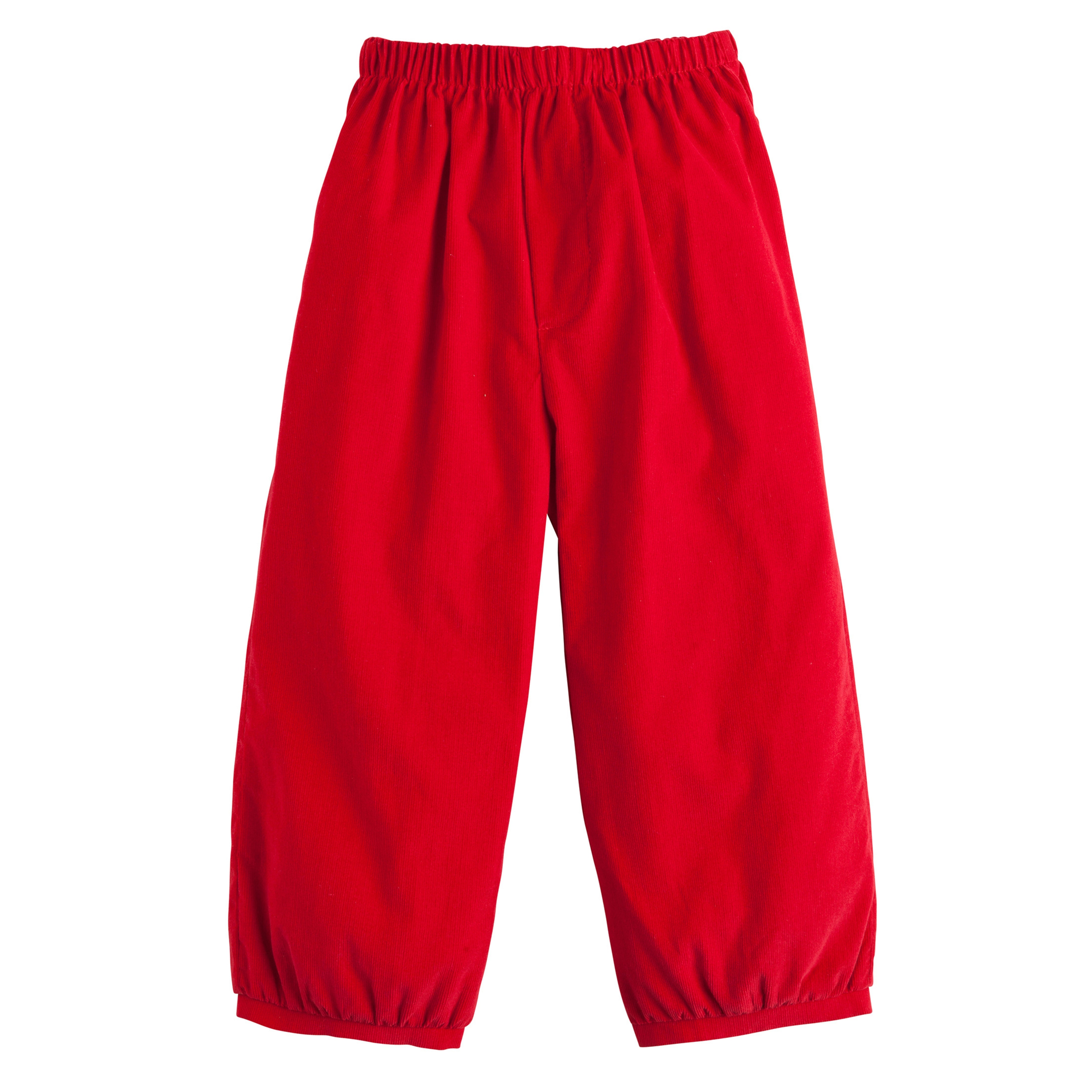 Little English Banded Pant, Red Corduroy