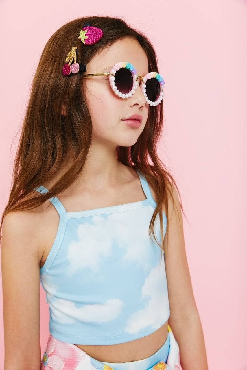 Lola & The Boys Beaded Pearl Sunglasses