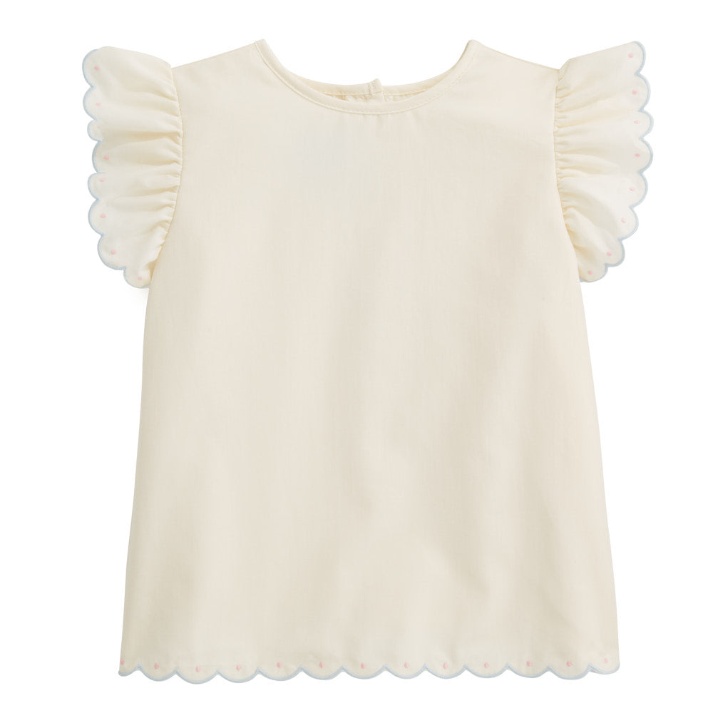 Bella Bliss Bitsy Blouse, Ivory with Pink