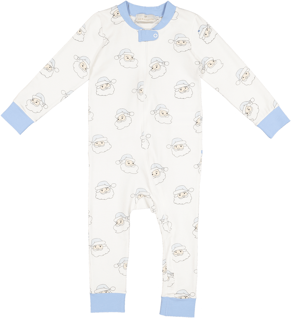 Sal & Pimenta Blue Santa Baby Boy Pajama - shopnurseryrhymes