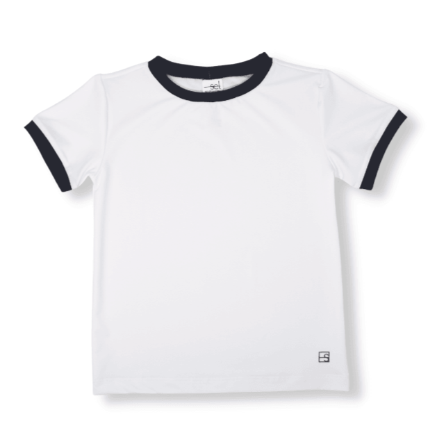 Set Athleisure Bradley Basic T, White & Navy - shopnurseryrhymes