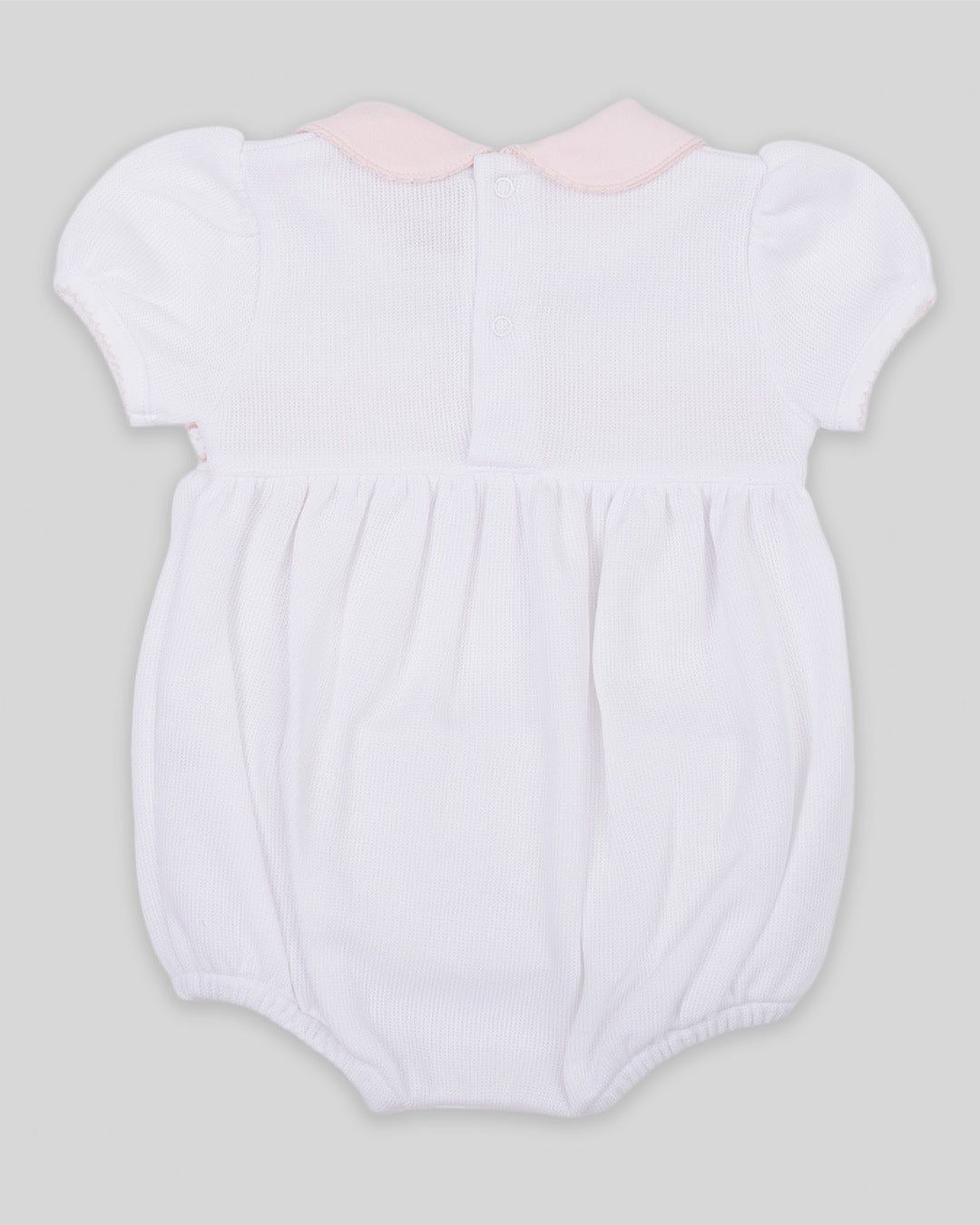 Miocotton Special Knit Hand Smocked Emma Bubble, White
