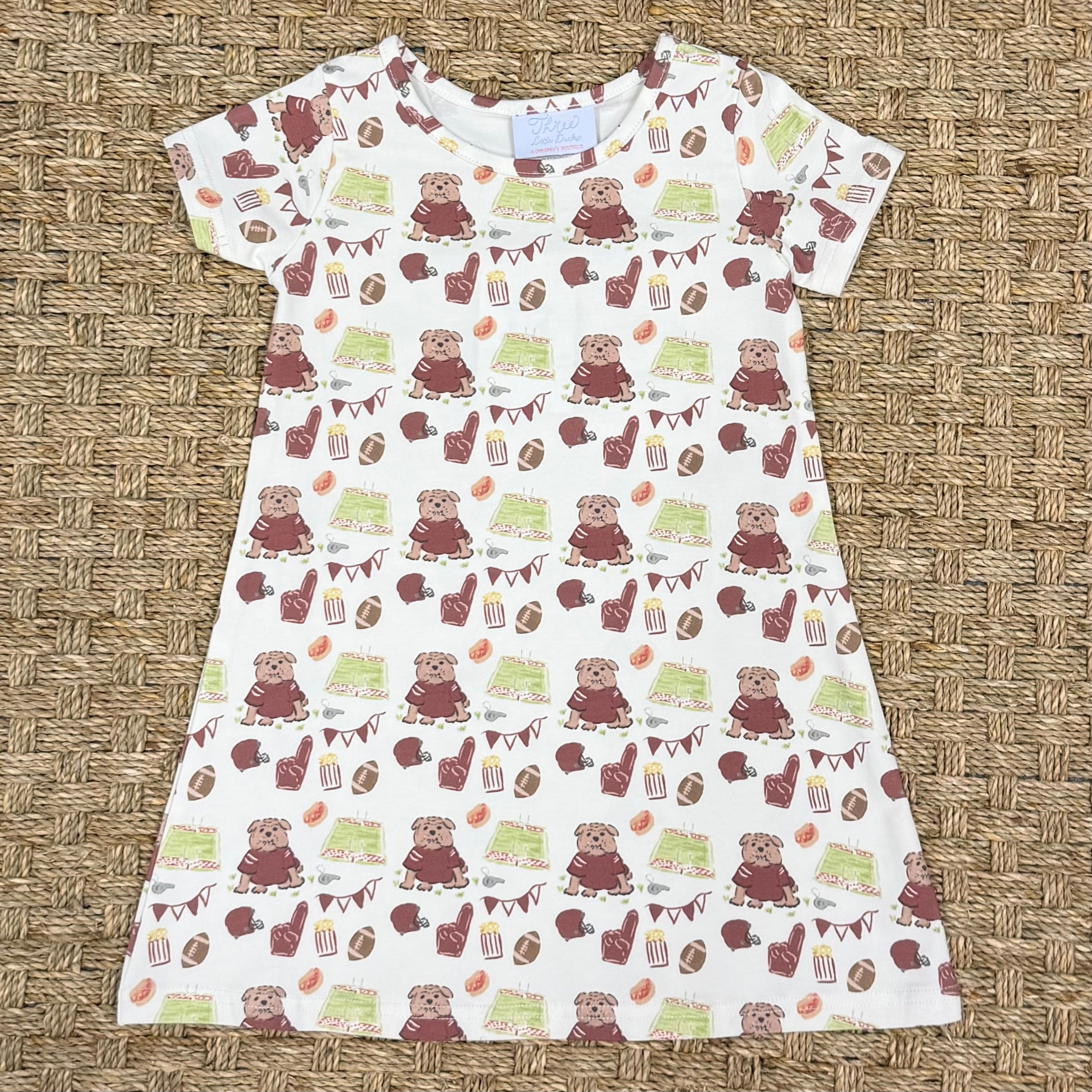 Three Little Ducks Charlotte Play Dress, Game Day Bulldog