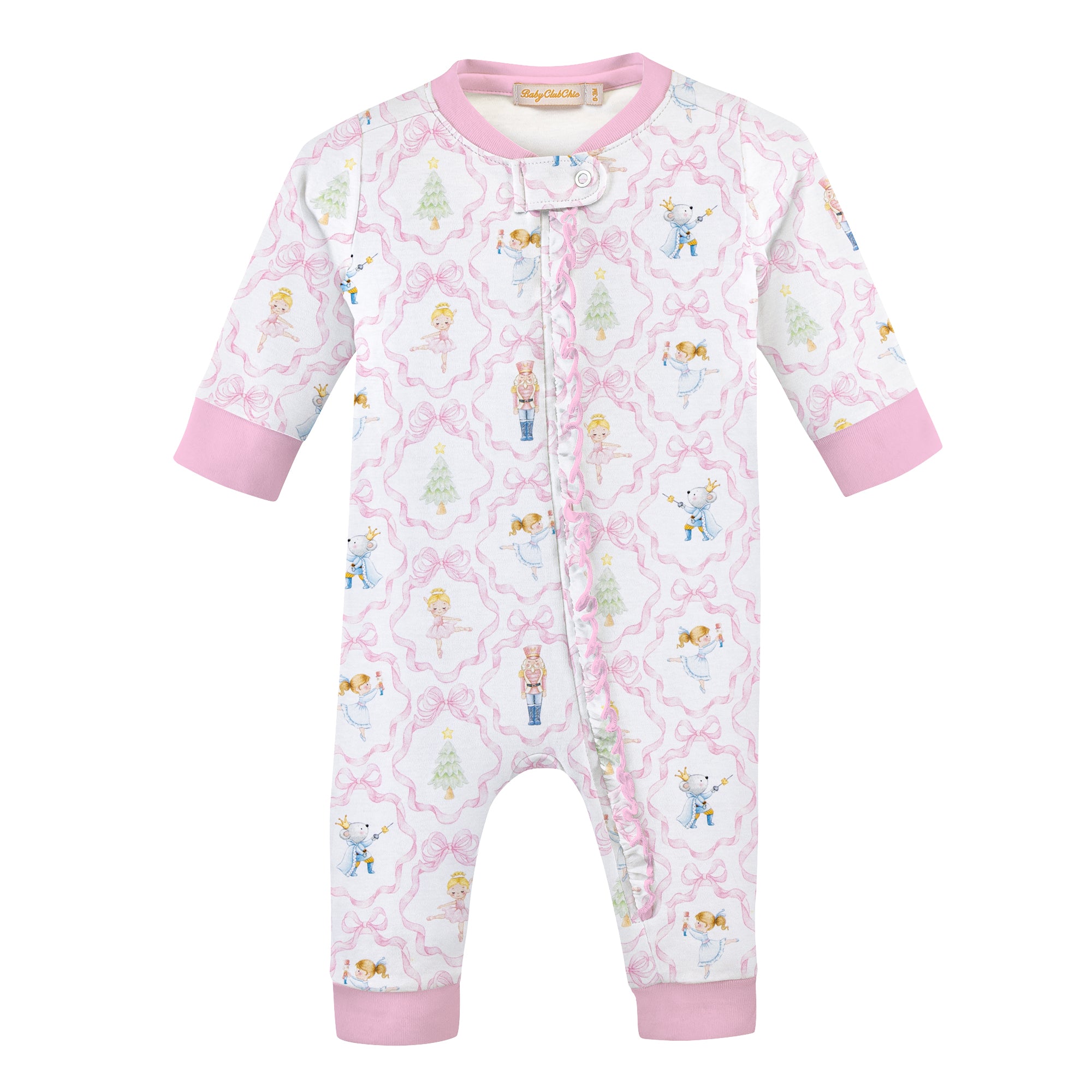 Baby Club Chic Nutcracker Dreams Printed Zipped Coverall