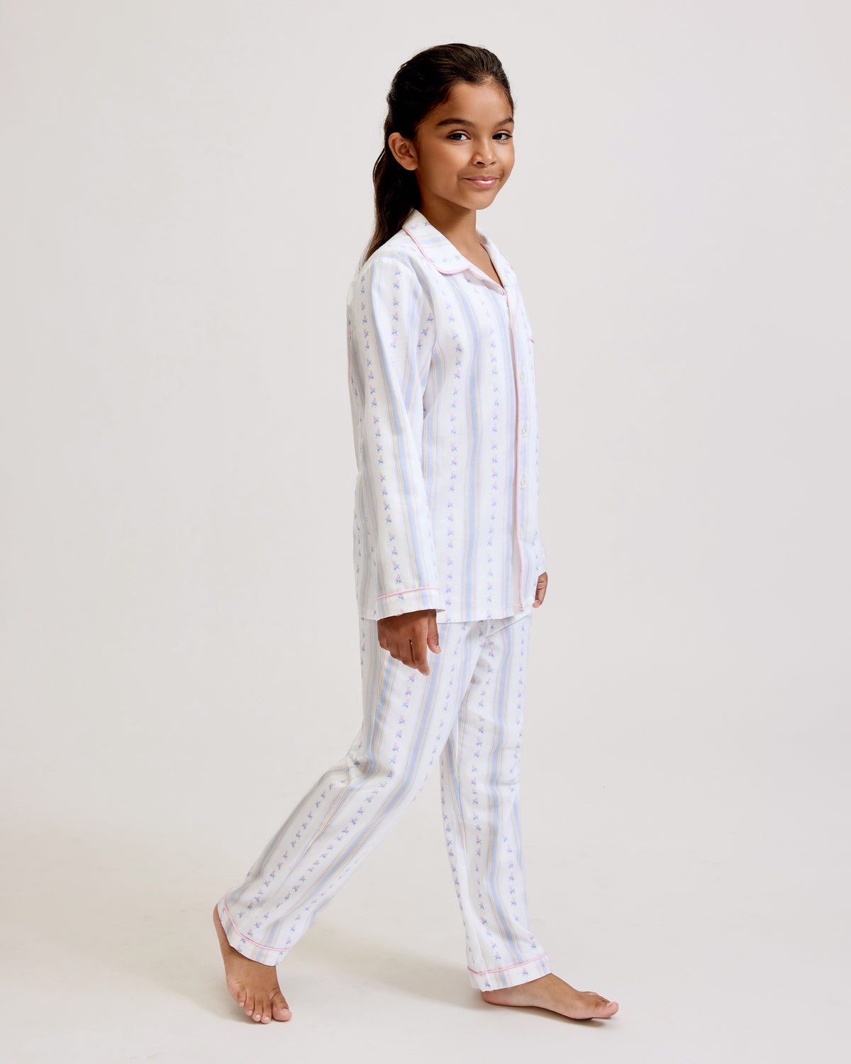 Petite Plume Cottage Stripe Twill Pajama Set