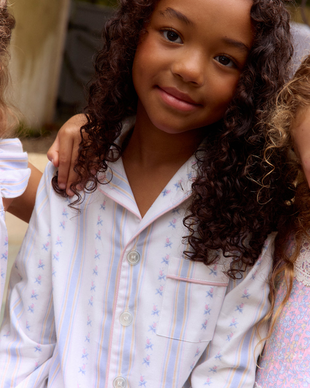 Petite Plume Cottage Stripe Twill Pajama Set