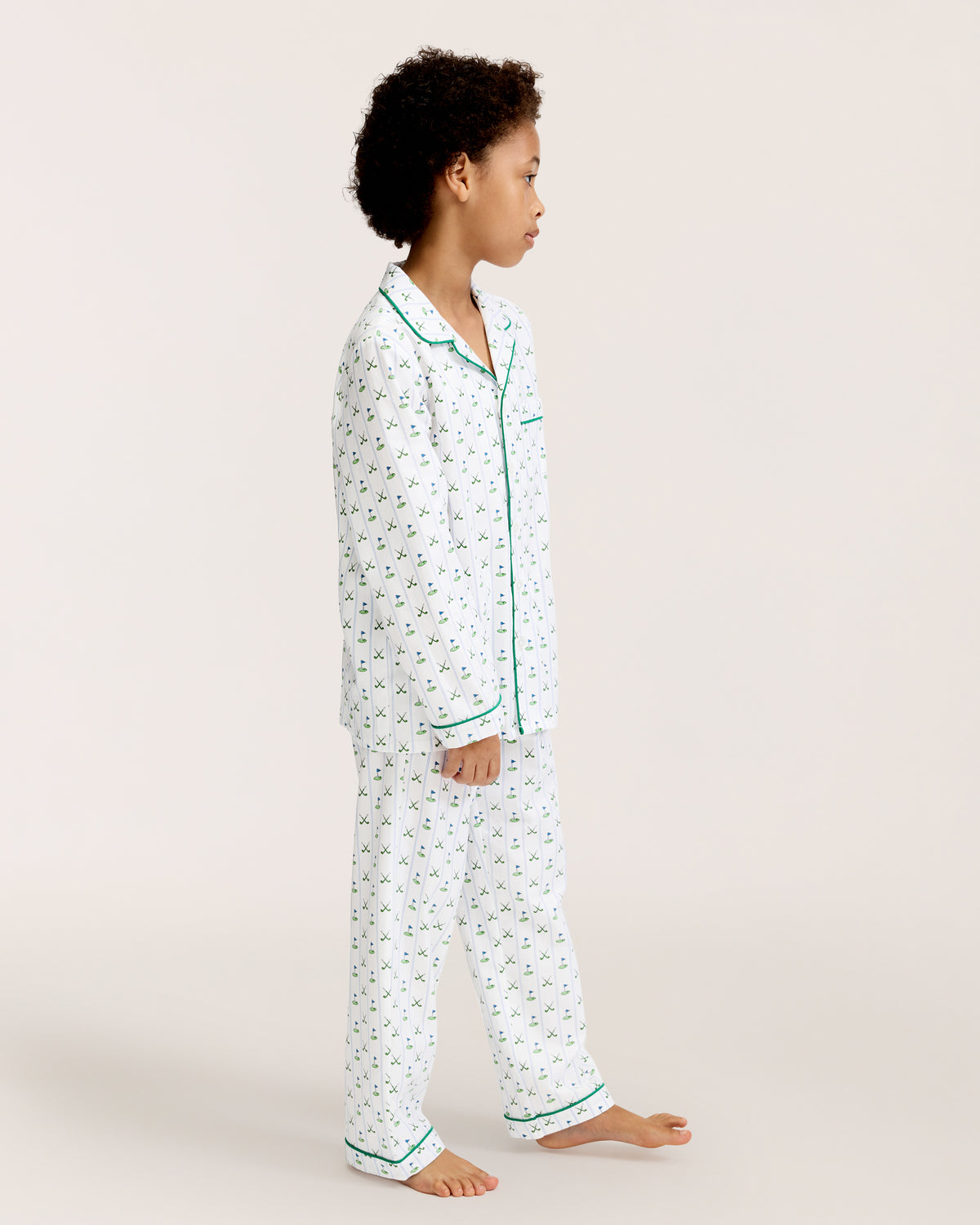 Petite Plume Twill Pajama Set, Fairway Stripe
