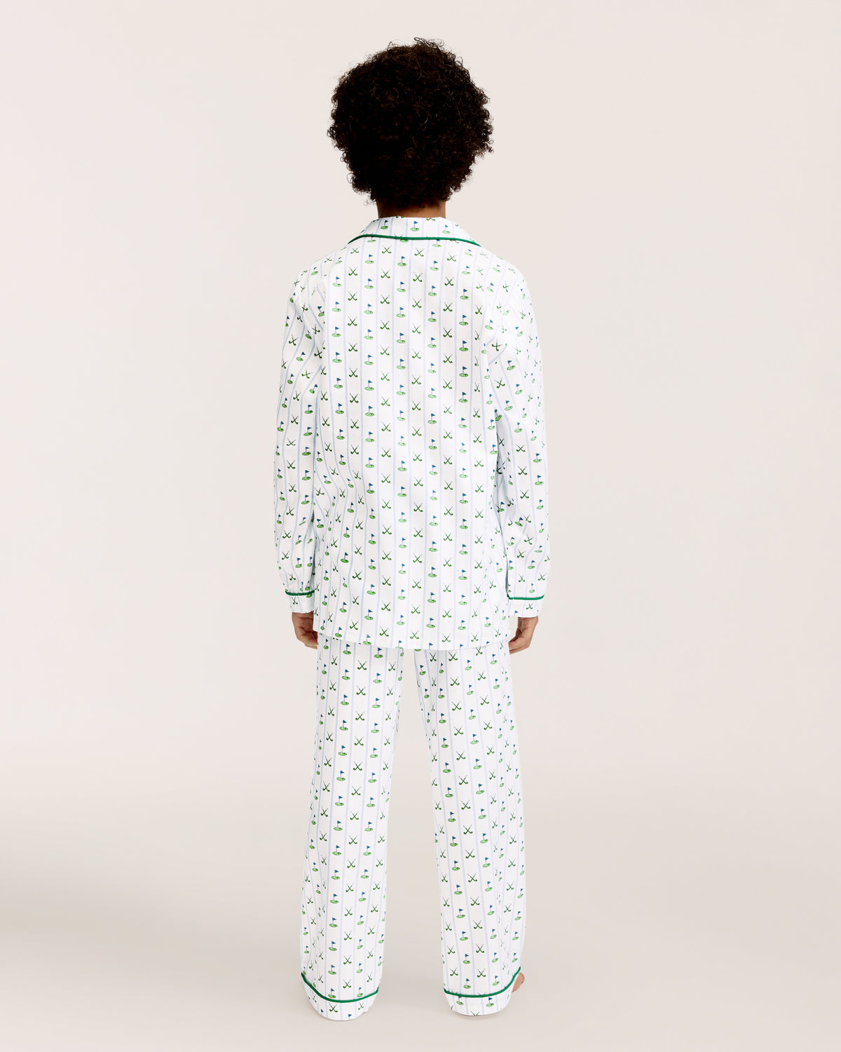 Petite Plume Twill Pajama Set, Fairway Stripe