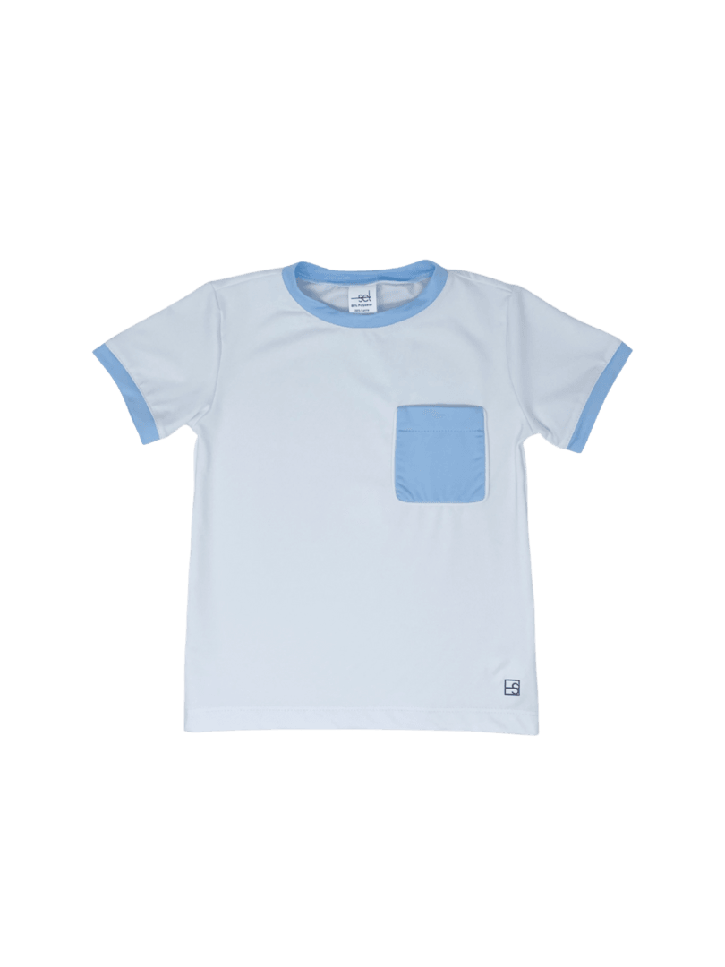 Set Athleisure Bradley Basic T, White & Light Blue - shopnurseryrhymes