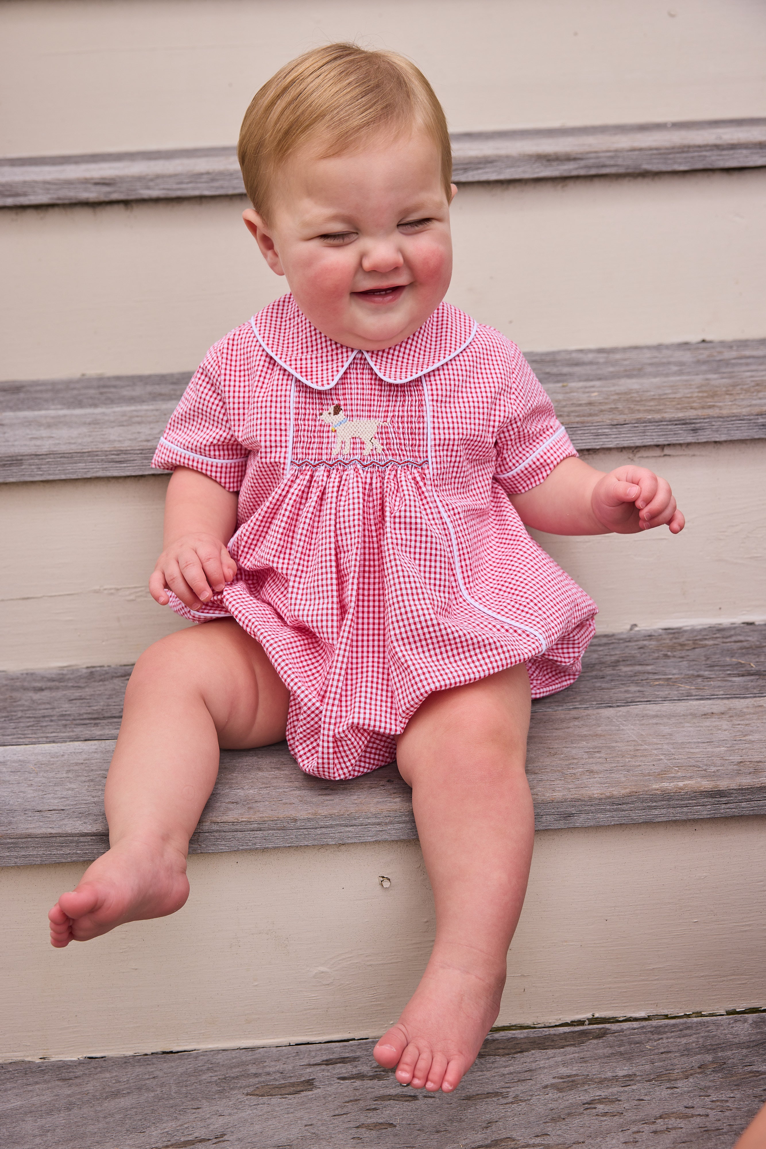 Little English Chest Smocked Bubble, Lab