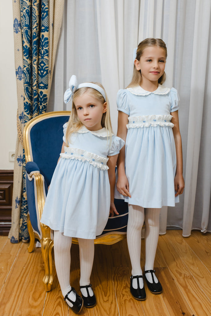 Sal & Pimenta Pastel Blue Velvet Dress