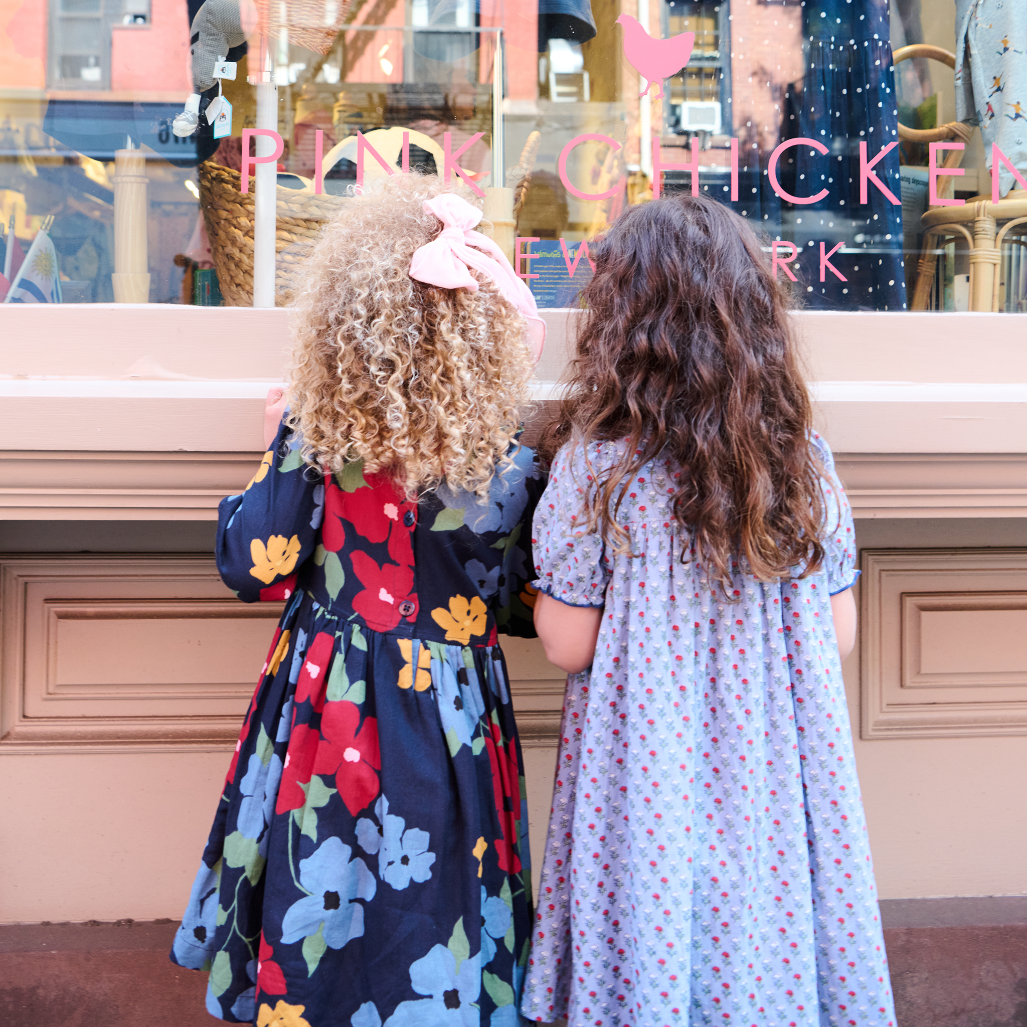 Pink Chicken Lucia Dress, Light Blue Carnation