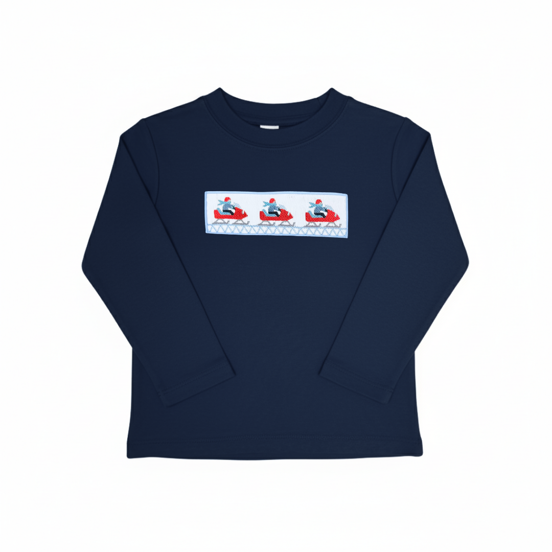 Zuccini Harry Tee, Snowmobile on Navy