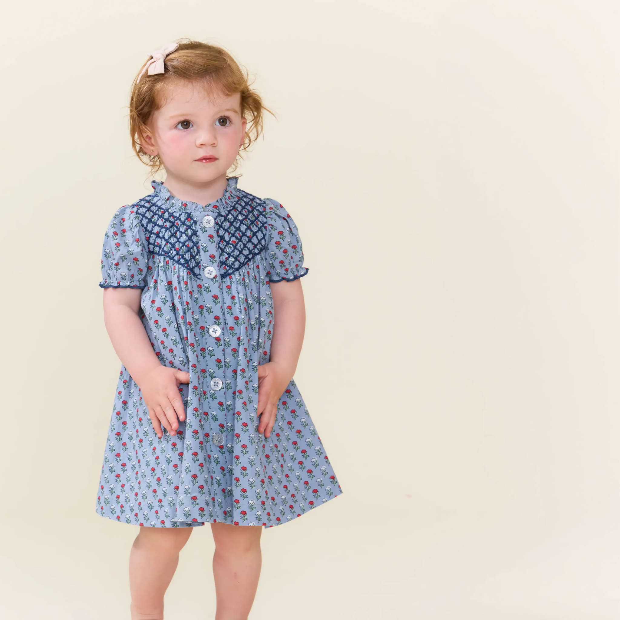 Pink Chicken Lucia Dress Set, Light Blue Carnation