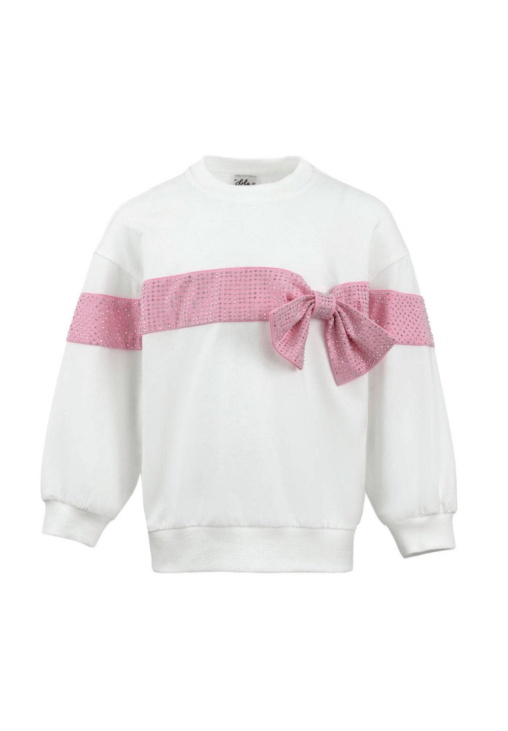 Lola & The Boys Crystal Bow Sweater