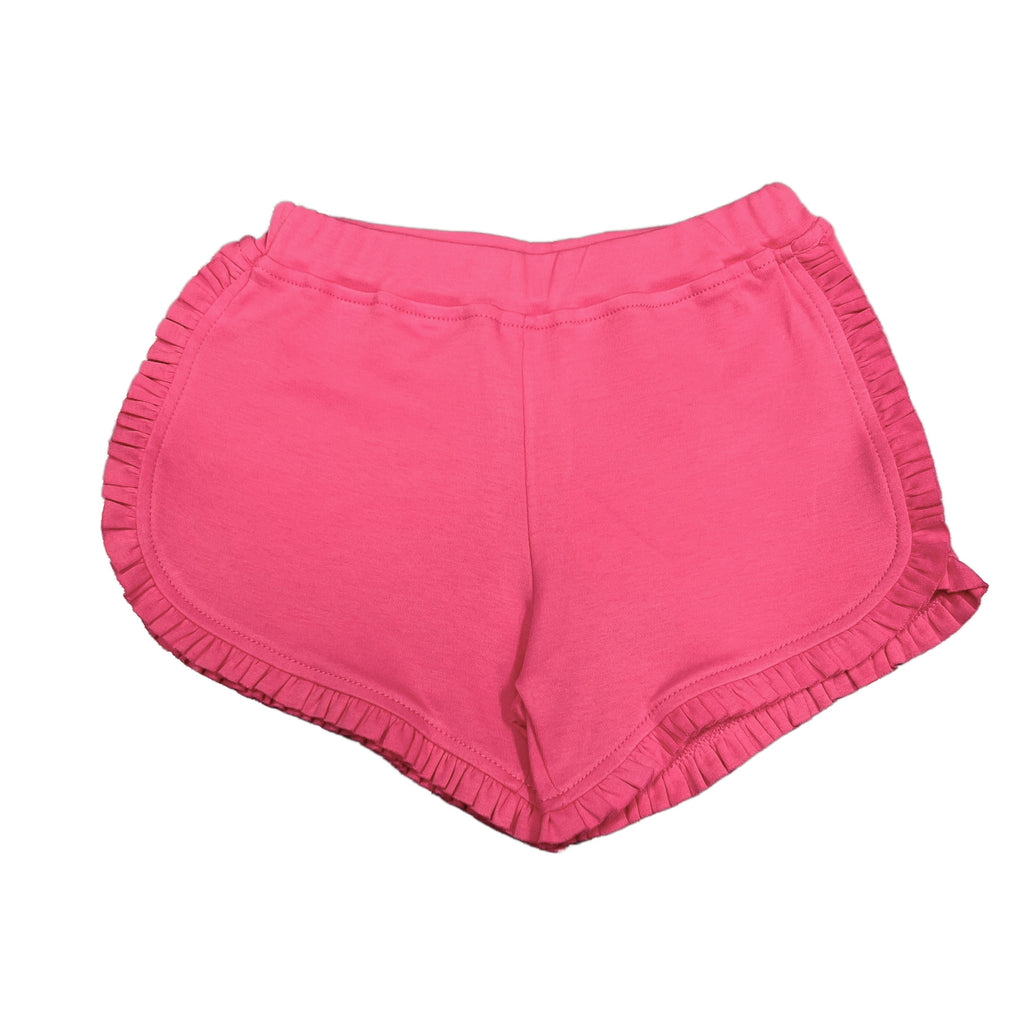 Squiggles Ruffle Shorts, Hot Pink