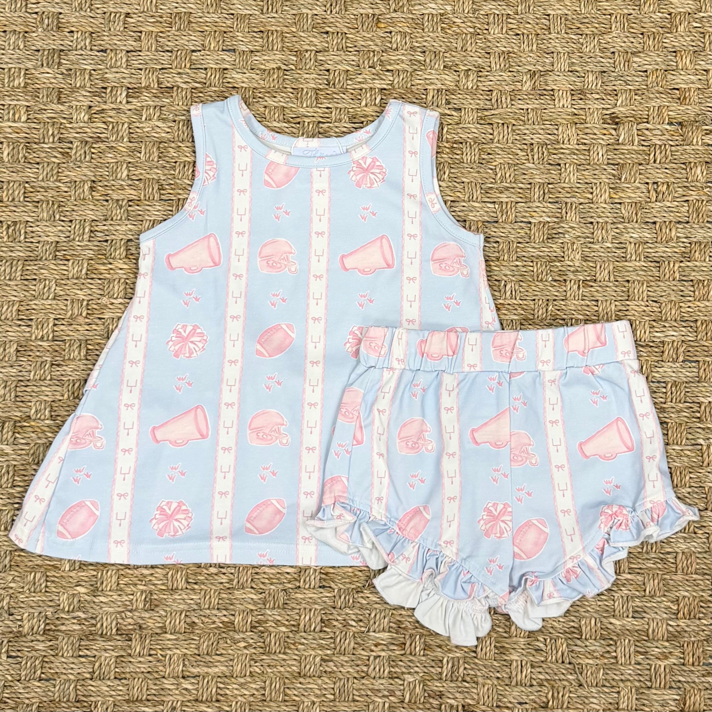 Three Little Ducks Rosie Ruffle Short Set, Game Day