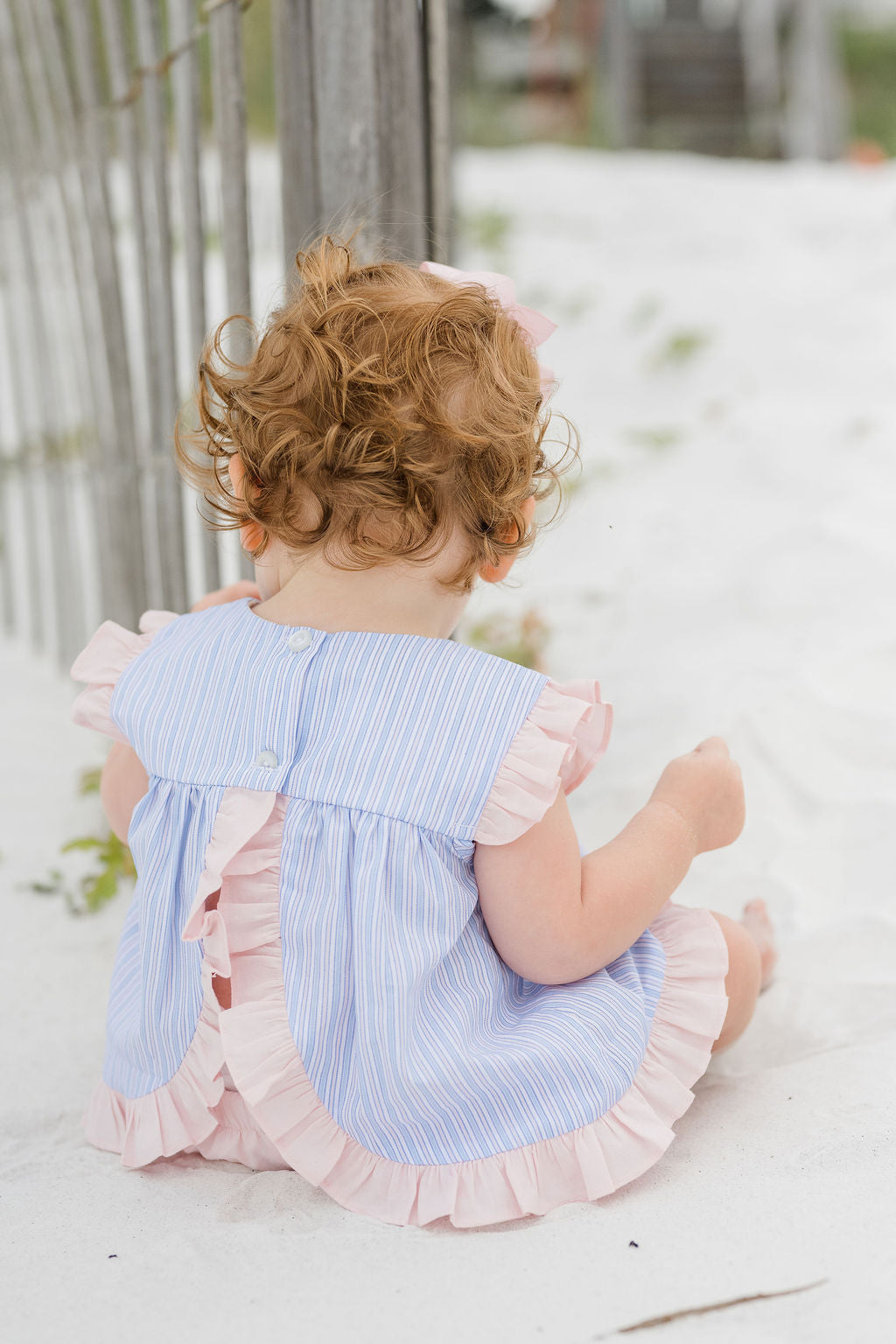 James & Lottie Natalie Bloomer Set, Pink & Blue Stripe