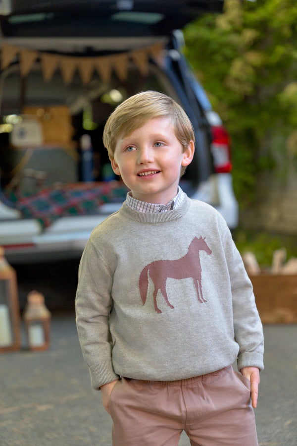 Beaufort Bonnet Isaac's Intarsia Sweater, Horse