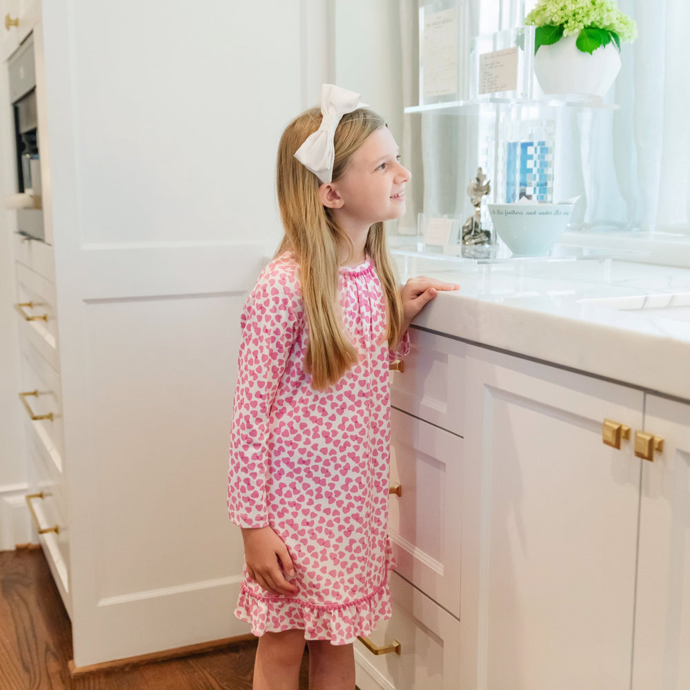 Lila & Hayes Carlin Dress, Confetti Hearts Pink