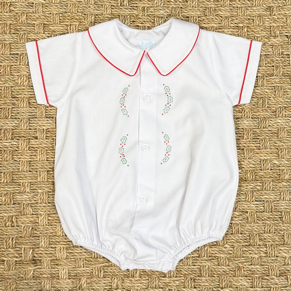 Auraluz Bubble with Red Holly Embroidery