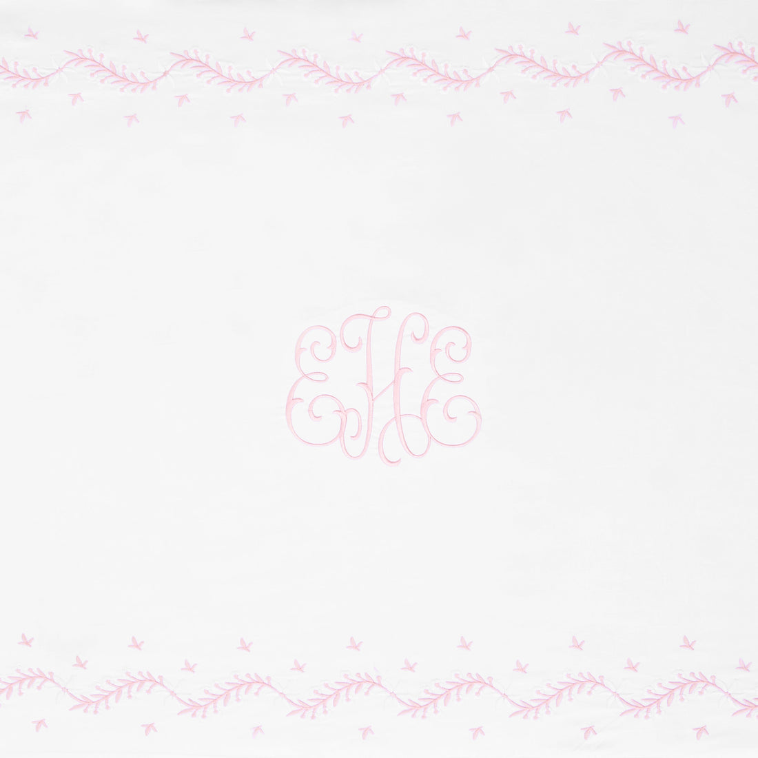 Little English Embroidered Crib Sheet, Blush