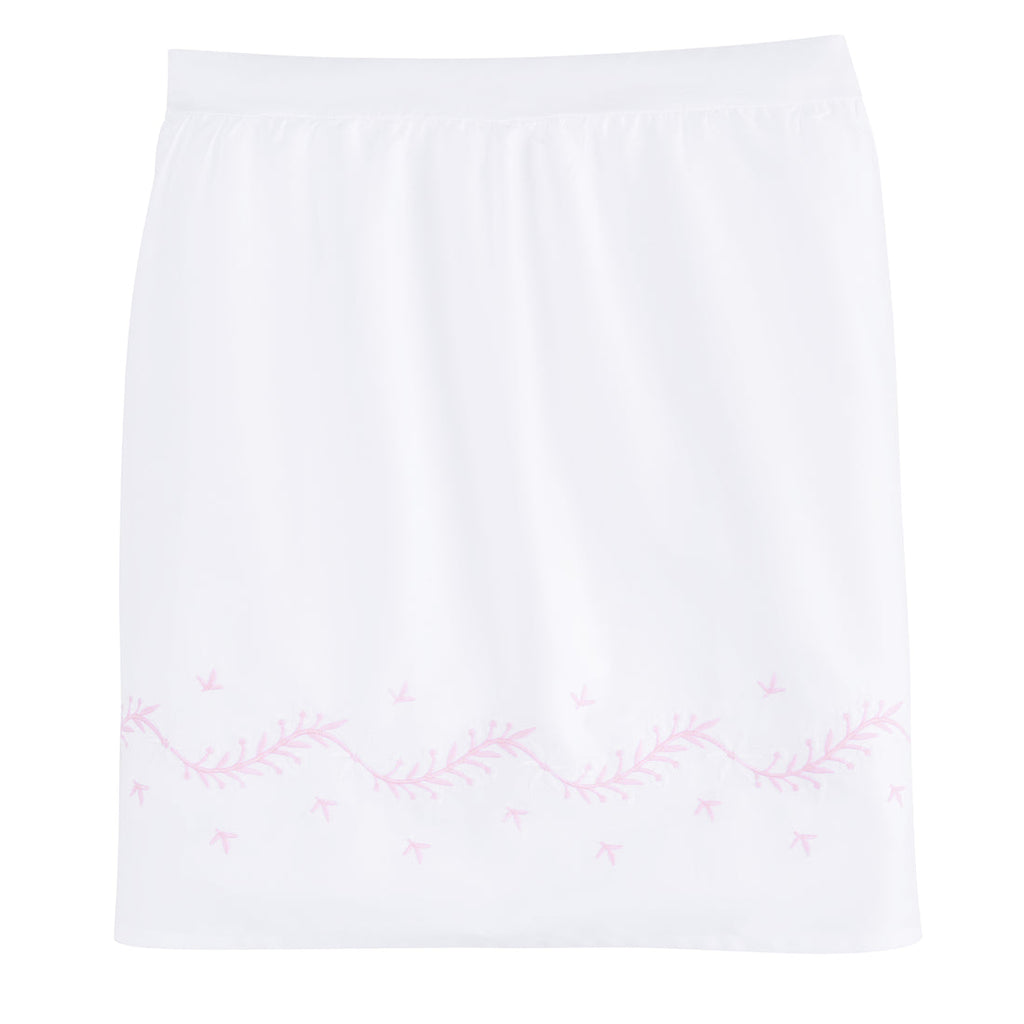 Little English Embroidered Crib Skirt, Blush
