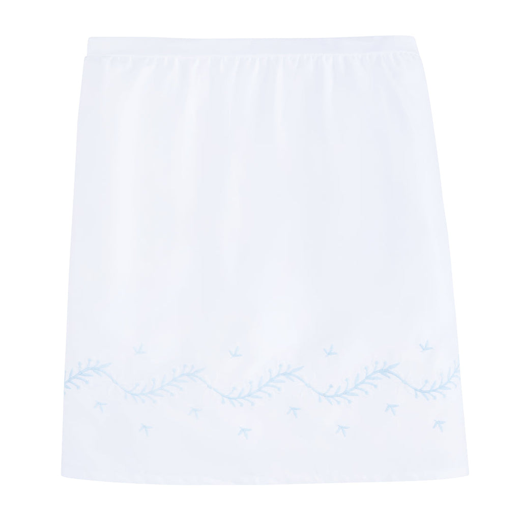Little English Embroidered Crib Skirt, Sky