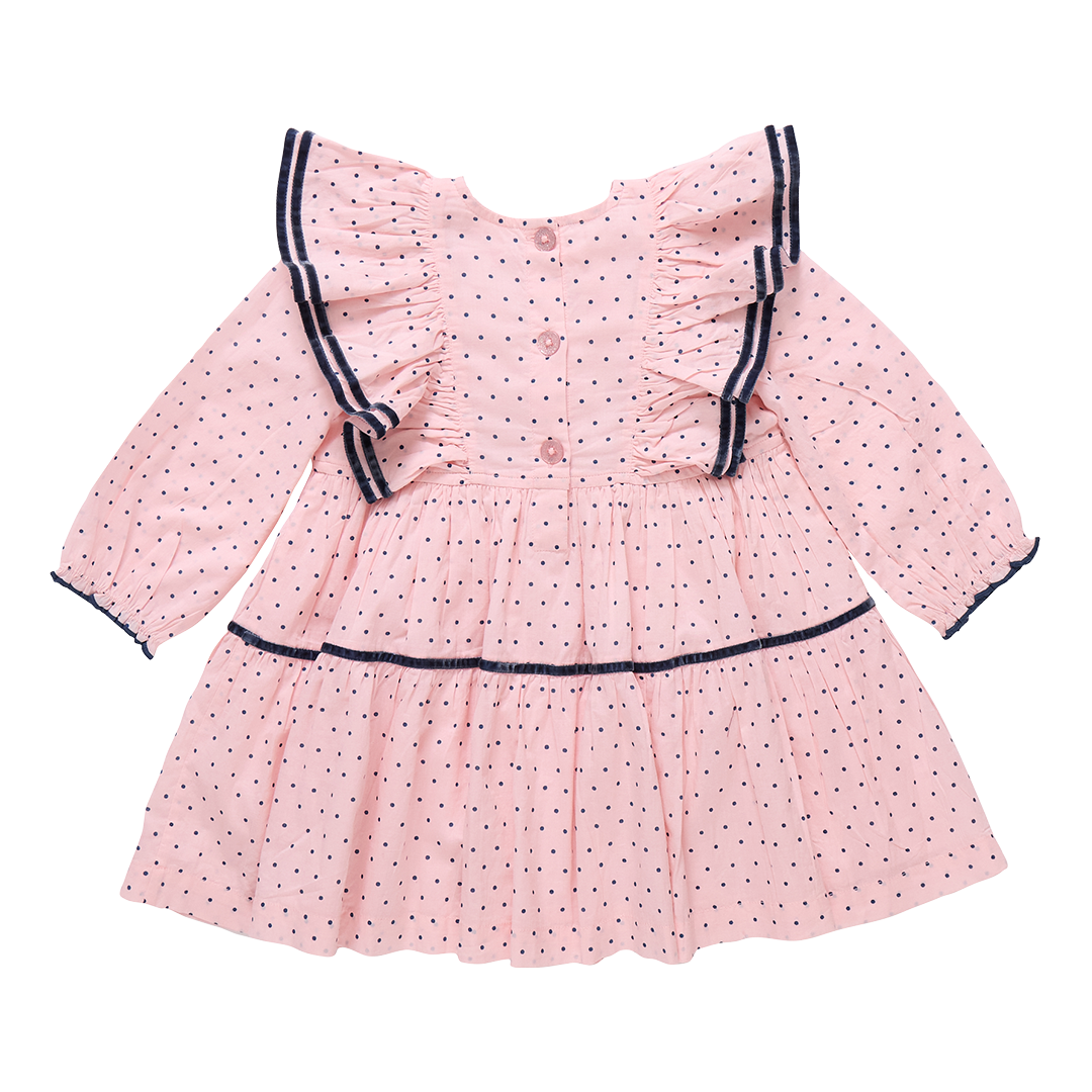 Pink Chicken Raphaela Dress, Strawberry Cream Polka Dot