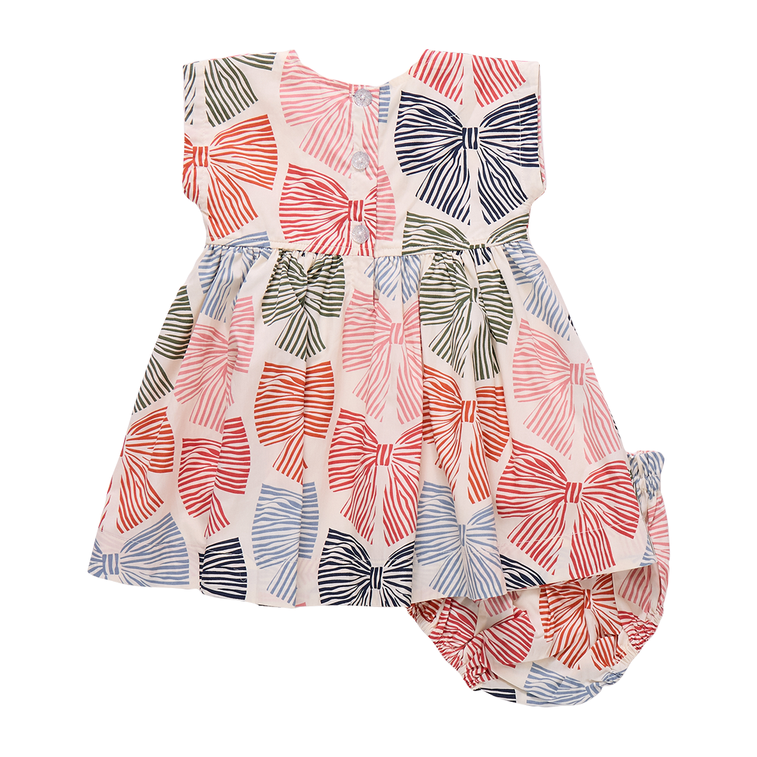 Pink Chicken Adaline Dress, Multi Striped Bows