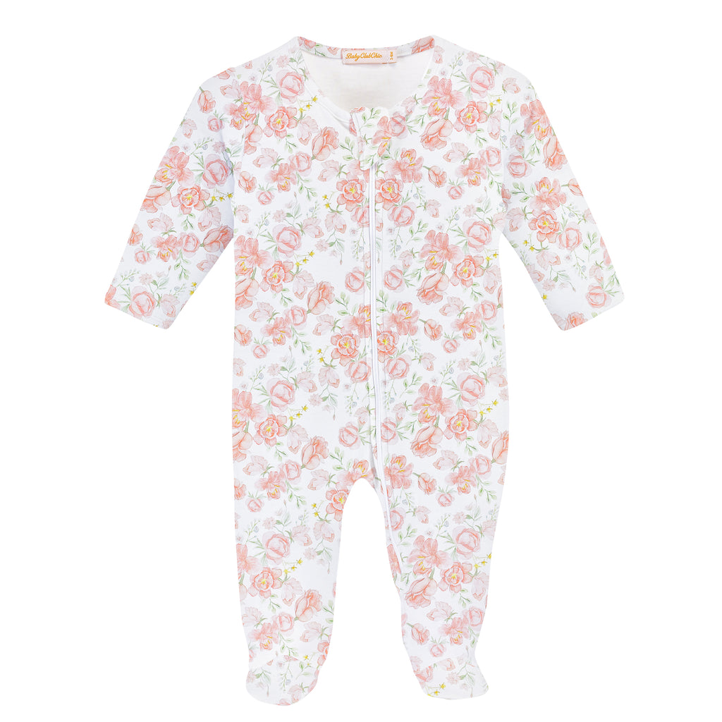 Baby Club Chic Pastel Floral Zipped Footie