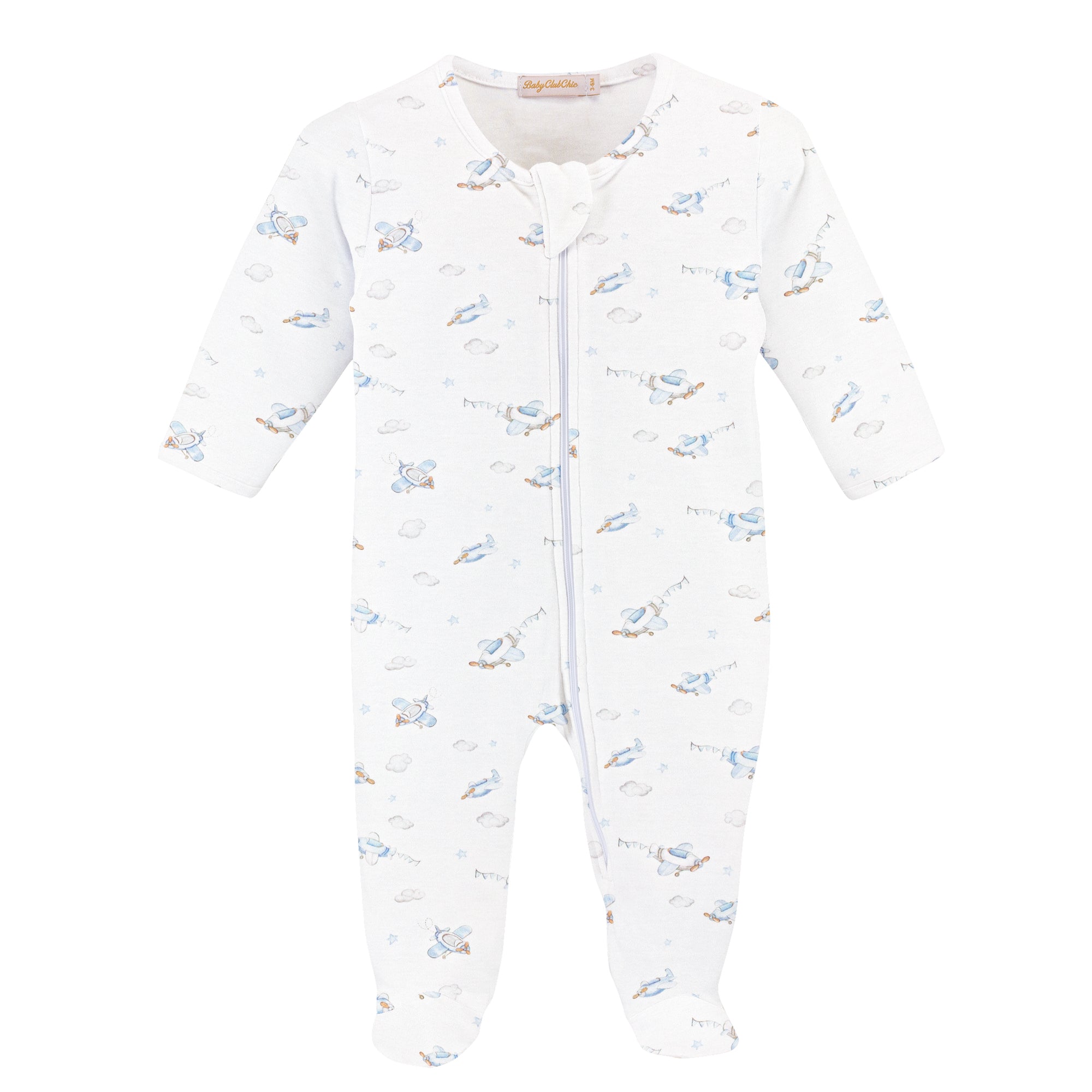 Baby Club Chic Up, Up & Away Printed Zipped Footie