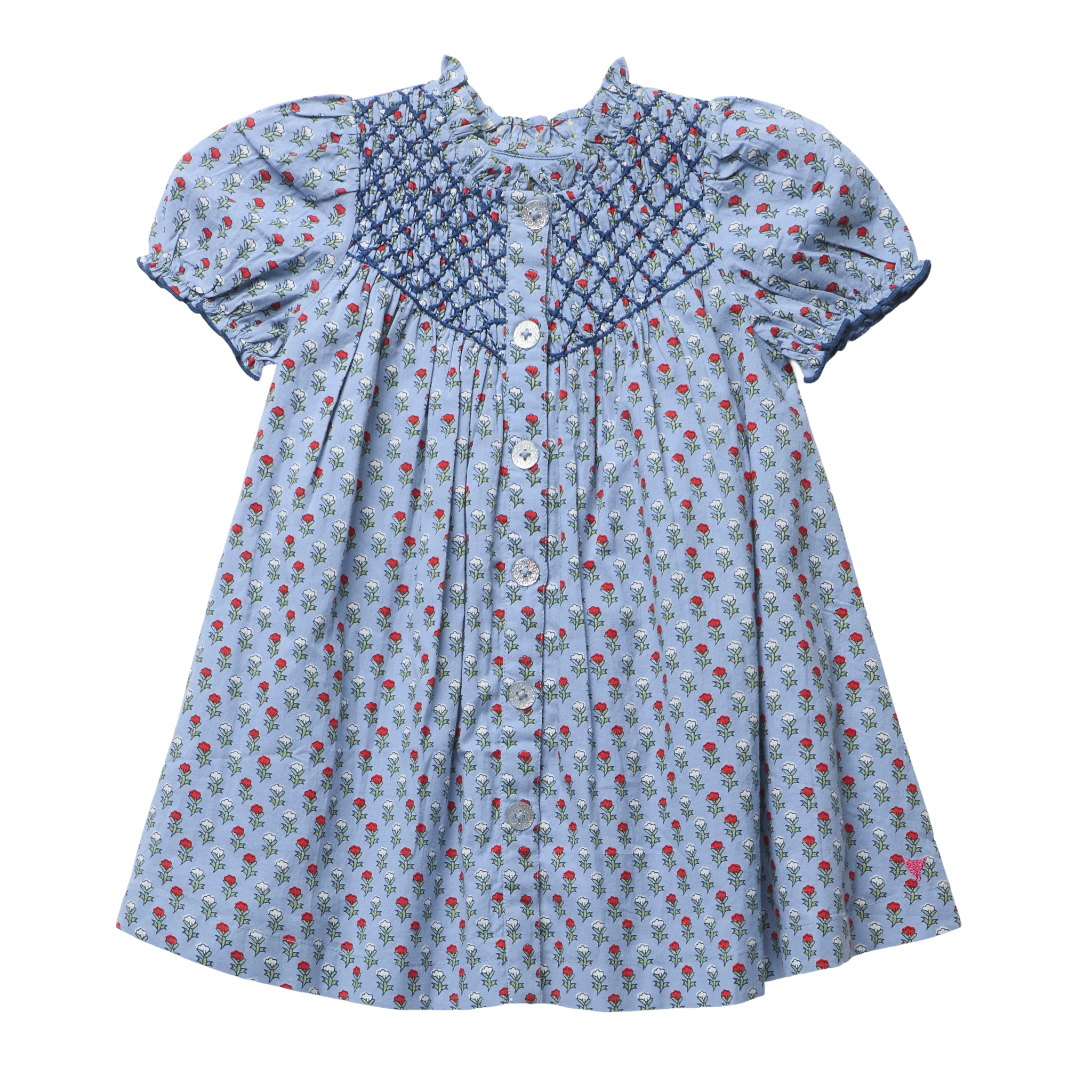 Pink Chicken Lucia Dress, Light Blue Carnation