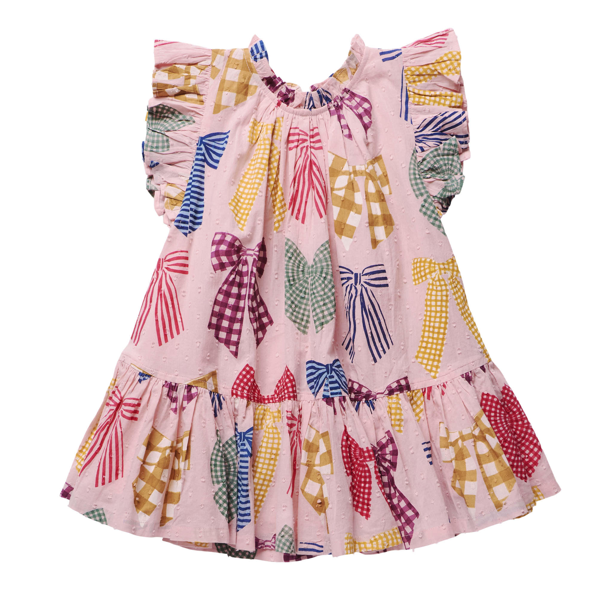 Pink Chicken Harper Dress, Patterned Bows