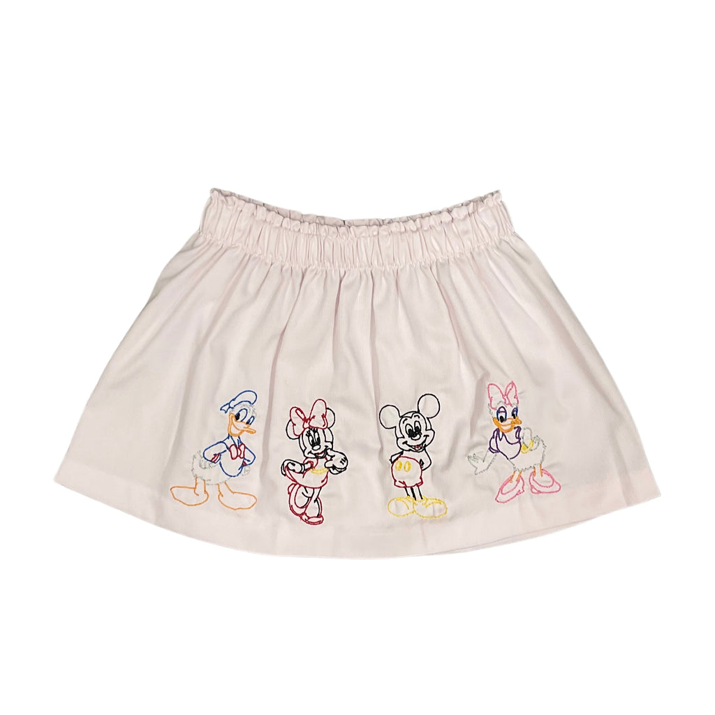 LuLu BeBe Pink Disney Character Embroidered Skirt