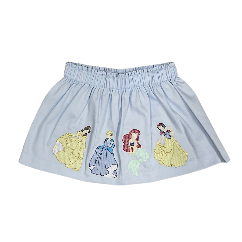 LuLu BeBe Blue Disney Princess Embroidered Skirt